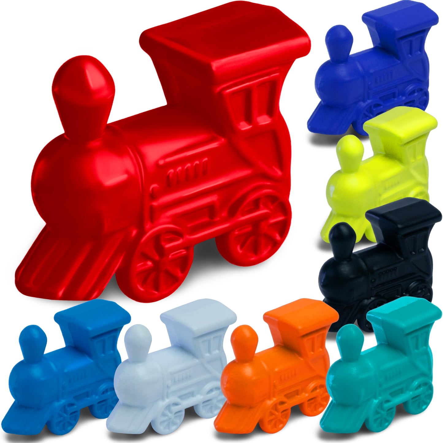 Queensell 10 Metal Mexican Train Trains – Durable Domino Game Pieces