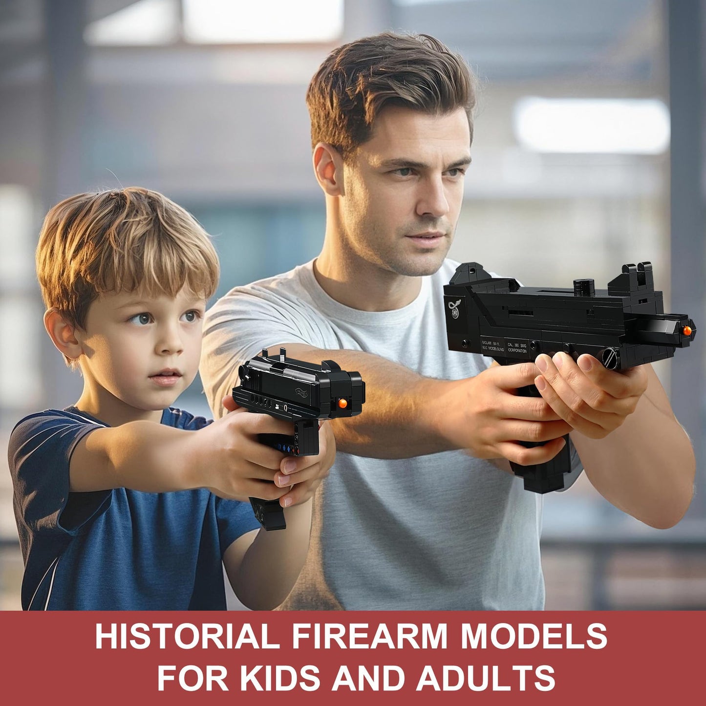 QUENTINAG Walther PPK & MAC-10 Building Blocks Set – LEGO-Compatible Gun Models, Gift Ideas