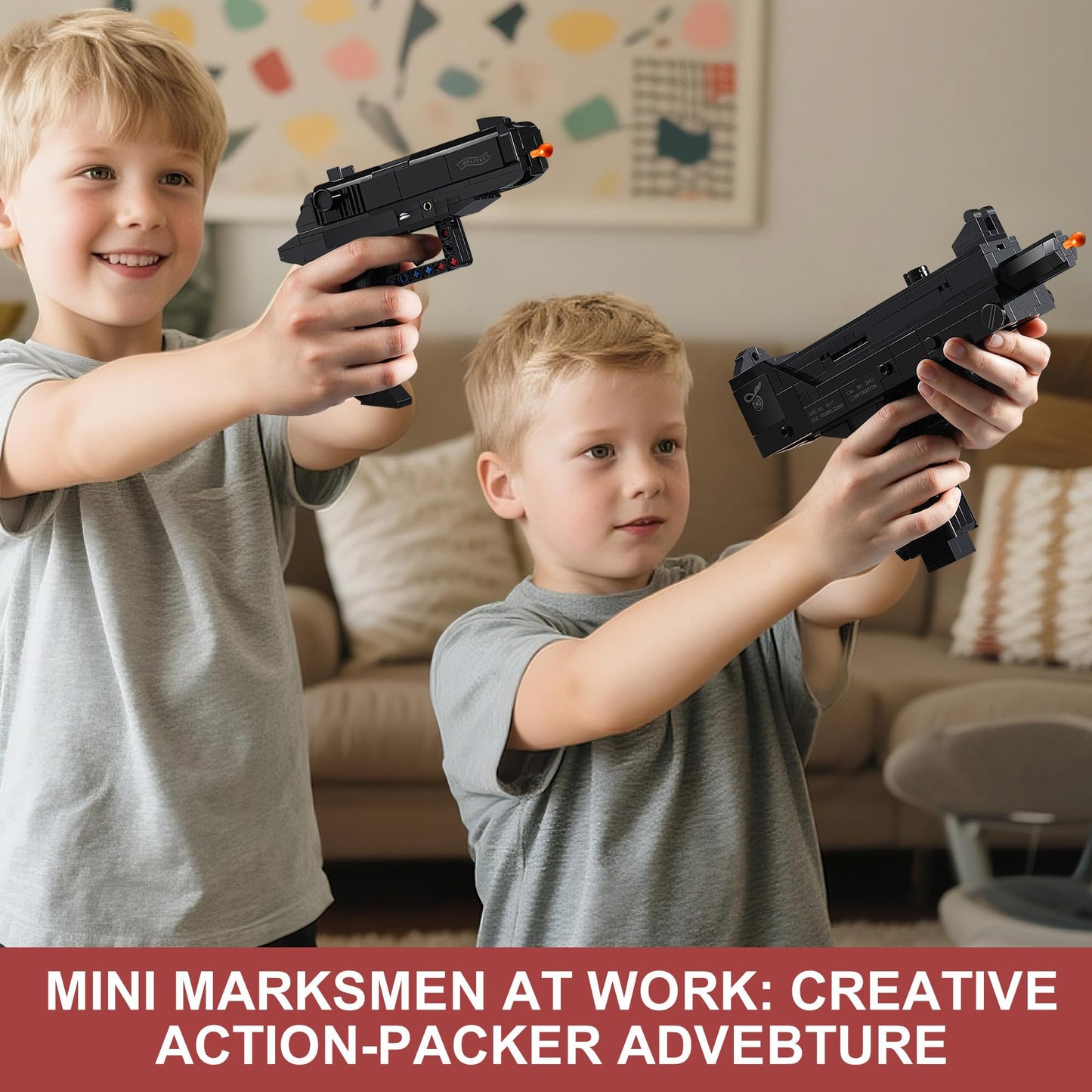 QUENTINAG Walther PPK & MAC-10 Building Blocks Set – LEGO-Compatible Gun Models, Gift Ideas