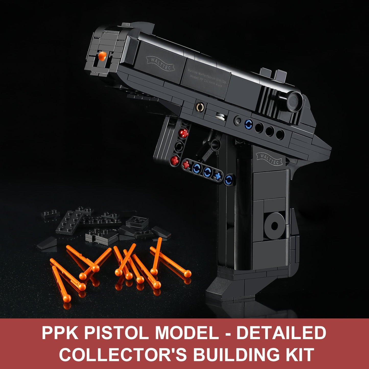 QUENTINAG Walther PPK & MAC-10 Building Blocks Set – LEGO-Compatible Gun Models, Gift Ideas