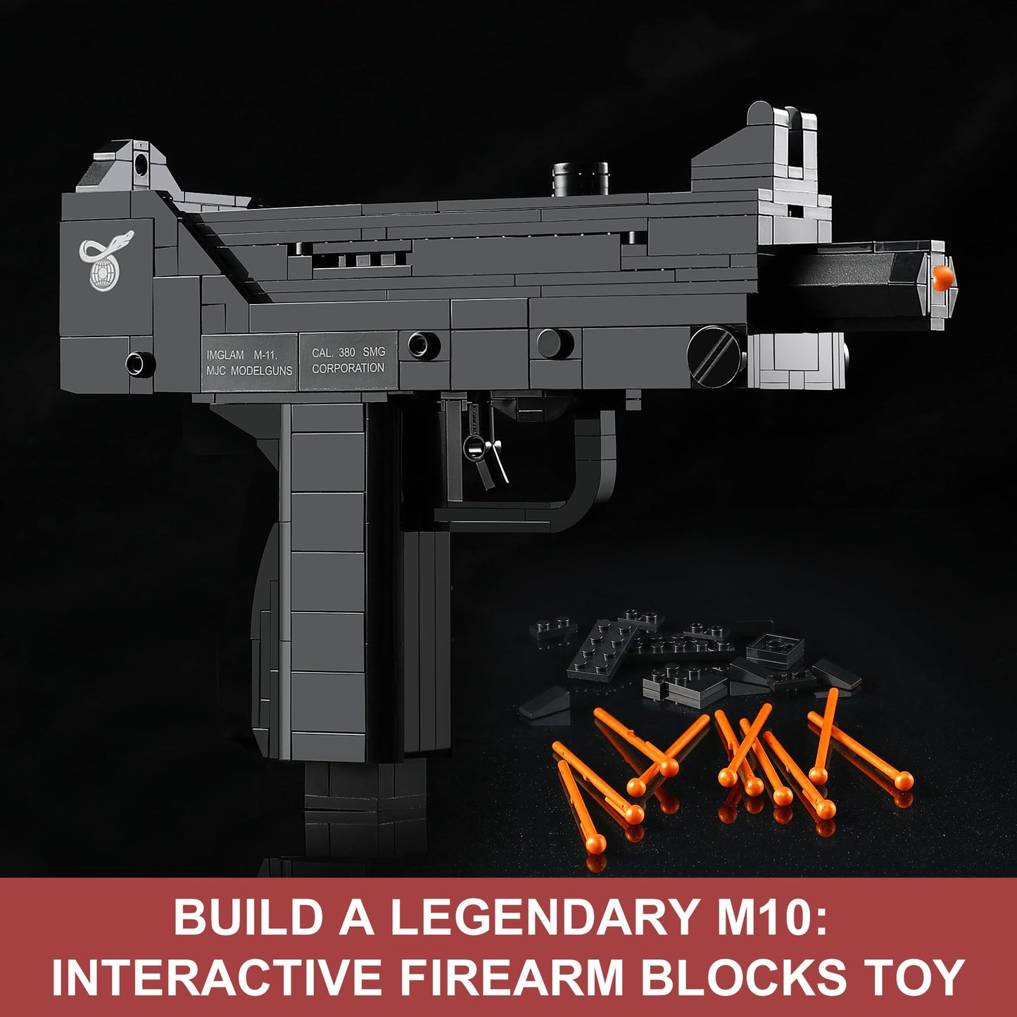 QUENTINAG Walther PPK & MAC-10 Building Blocks Set – LEGO-Compatible Gun Models, Gift Ideas