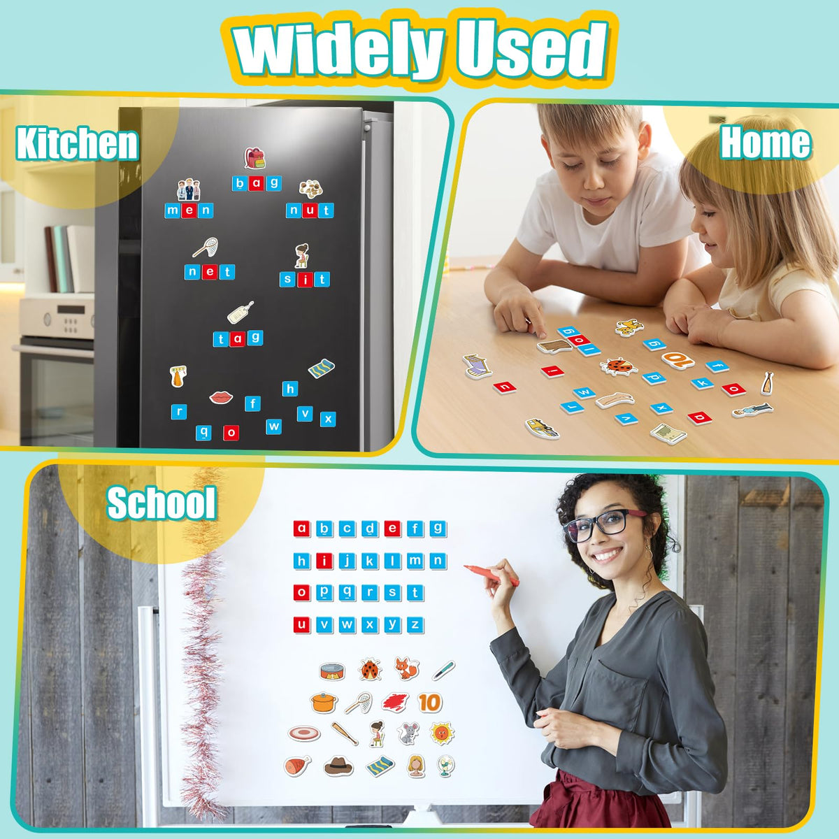 Quilinz CVC Magnets – Fridge Letters for Kids, Phonics & Alphabet Learning