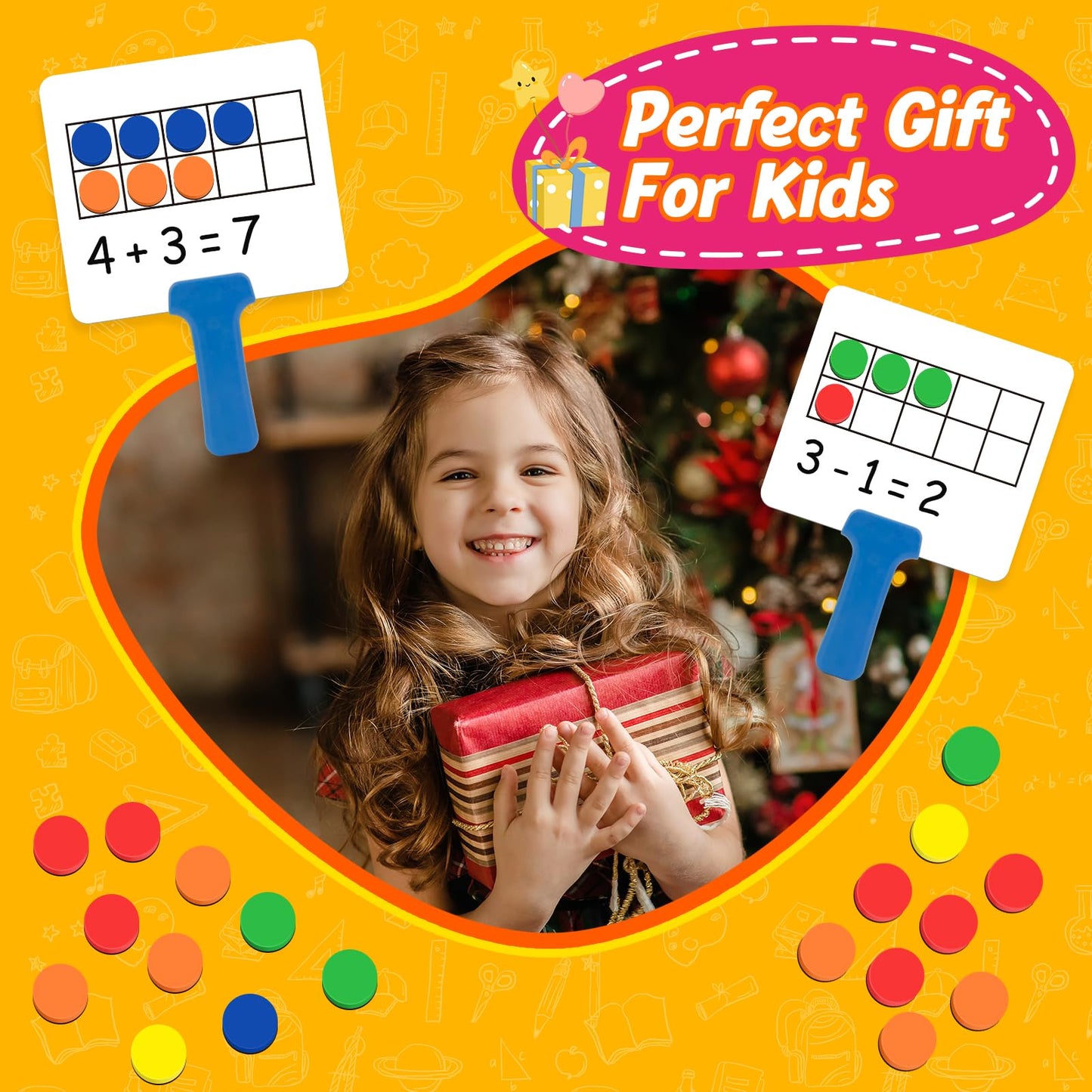 Quilinz Magnetic Ten Frame Set — 5 Dry Erase Paddles & 150 Counters for Early Math