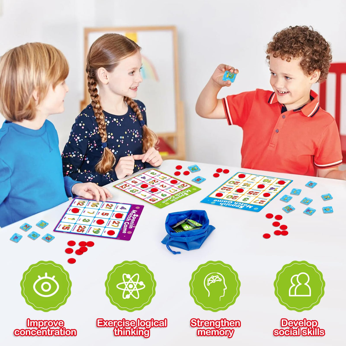 Quilinz Spanish Alphabet Bingo Games for Kids 4-6 — ABC, 123, Letters & Sight Words