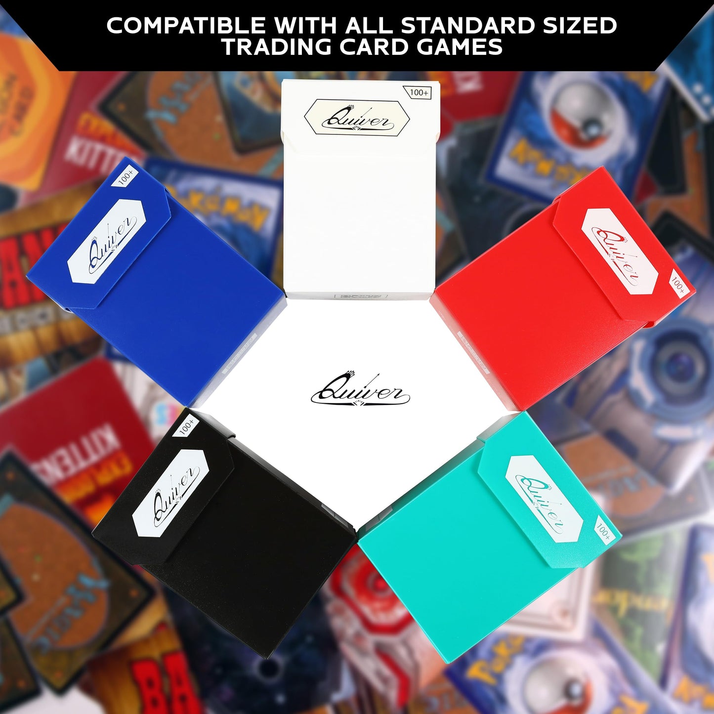 Quiver Time 80+ Standard Deck Blocks – 5 Box Set for MTG & TCGs (White, Black, Blue, Red & Green)