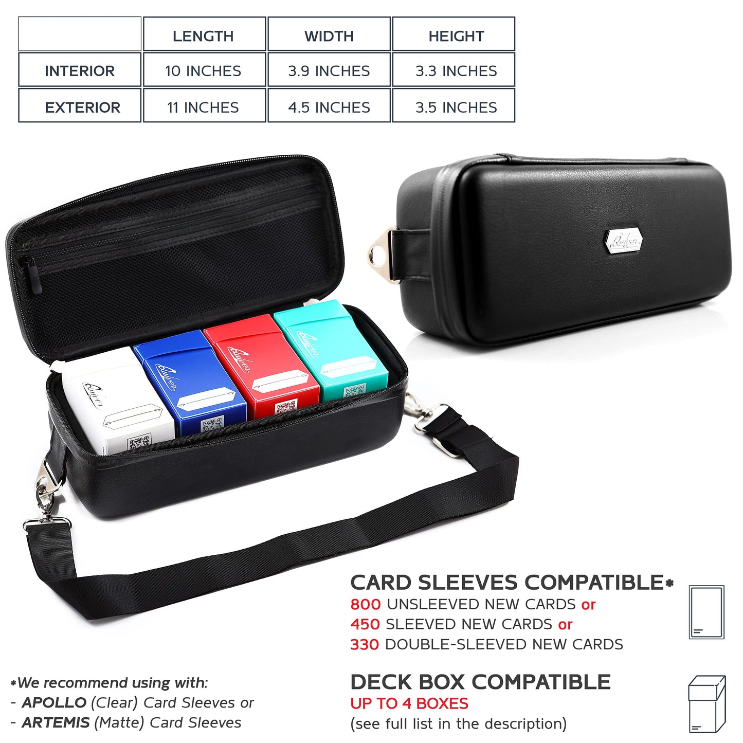 Quiver Time Black Bolt Card Carrying Case — Large-Capacity TCG Deck Box with Dividers, Sleeves & Accessories