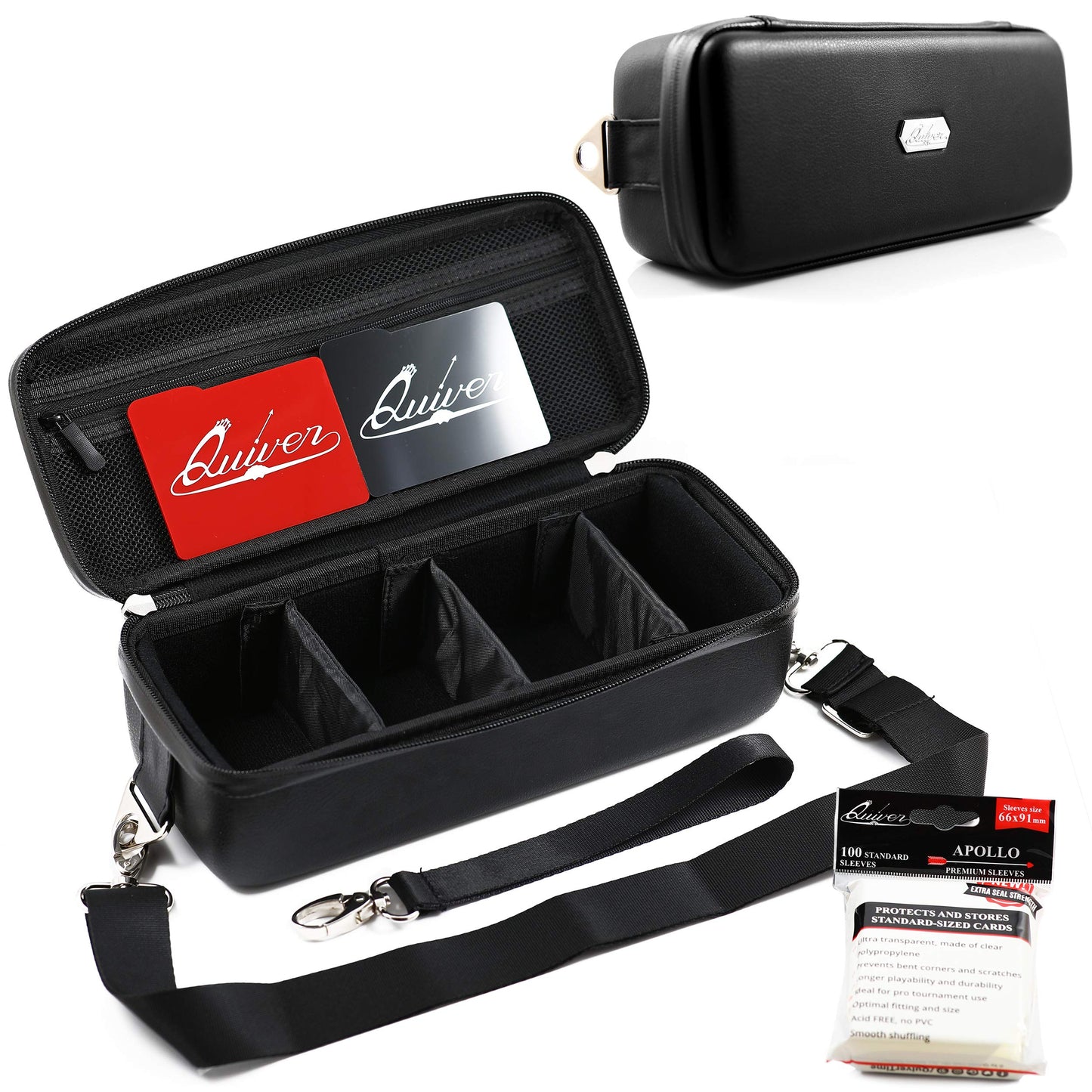 Quiver Time Black Bolt Card Carrying Case — Large-Capacity TCG Deck Box with Dividers, Sleeves & Accessories