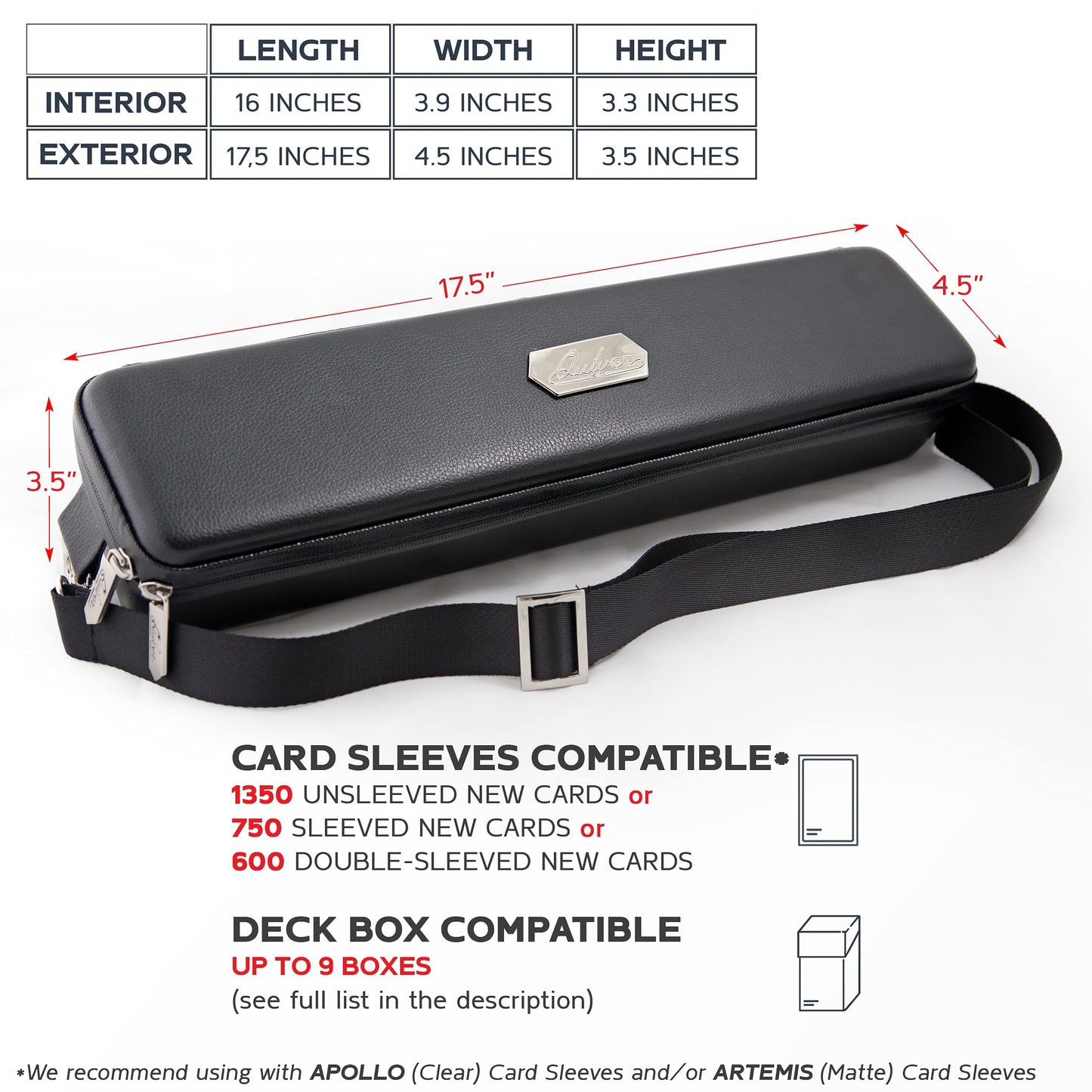 Quiver Time Bundle: Black Quiver Card Case + 5 Deck Blocks (100+ Cards) for MTG, Yu-Gi-Oh, and More