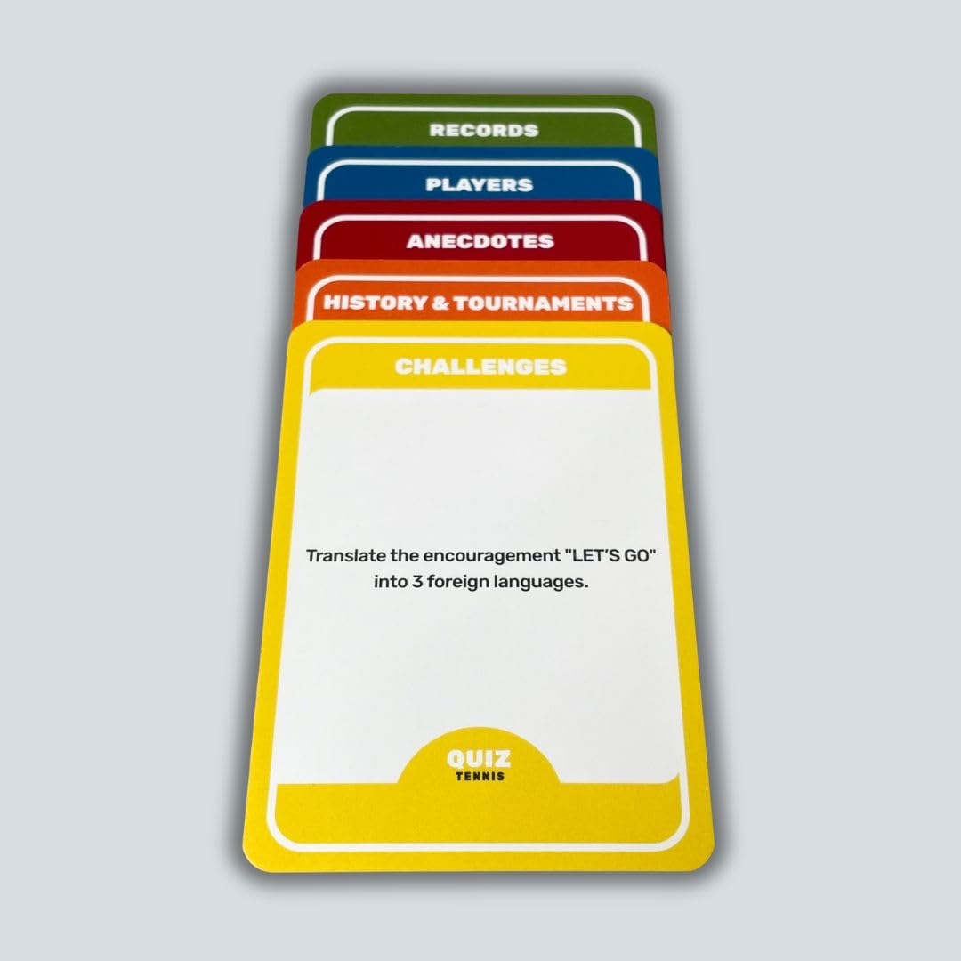 Quiz Tennis: Tennis Trivia Game with 220 Cards | Fun Gift for Fans, Players & Coaches