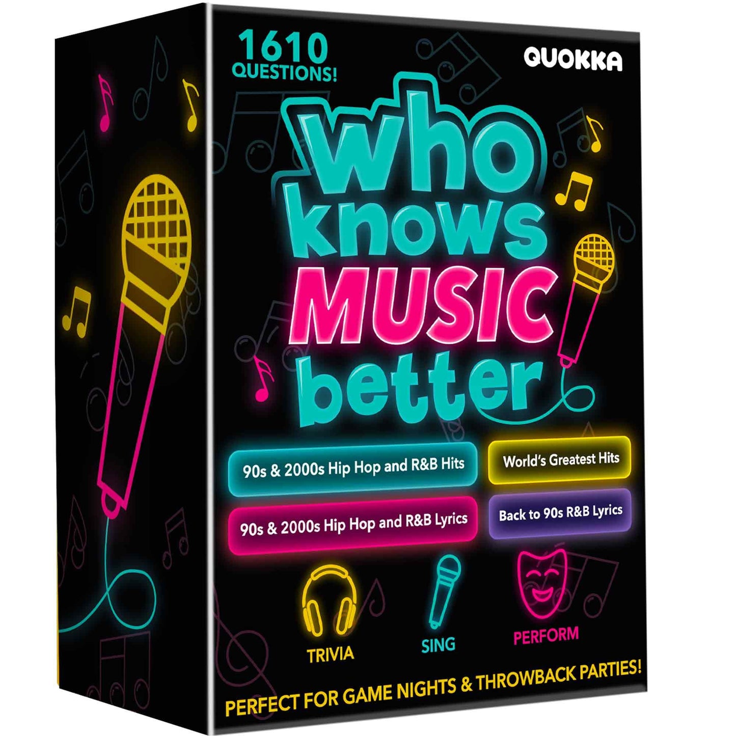 QUOKKA 1610 Music Trivia – 4 Pack Ultimate Music Game Box for 90s & 2000s Fans