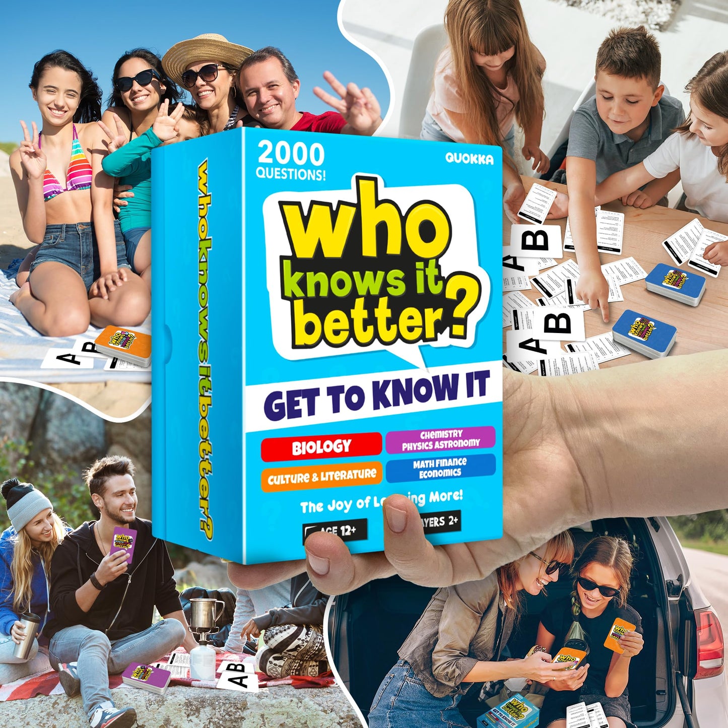 QUOKKA Who Knows It Better? Family Trivia Cards – 2000+ Questions