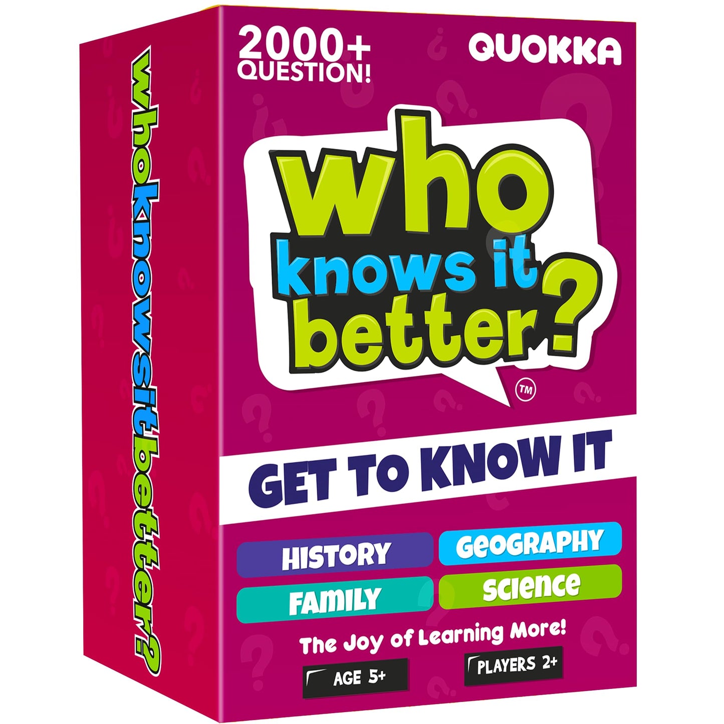 QUOKKA 4-in-1 Family Card Trivia Game | Who Knows Better? | Educational Fun for All Ages