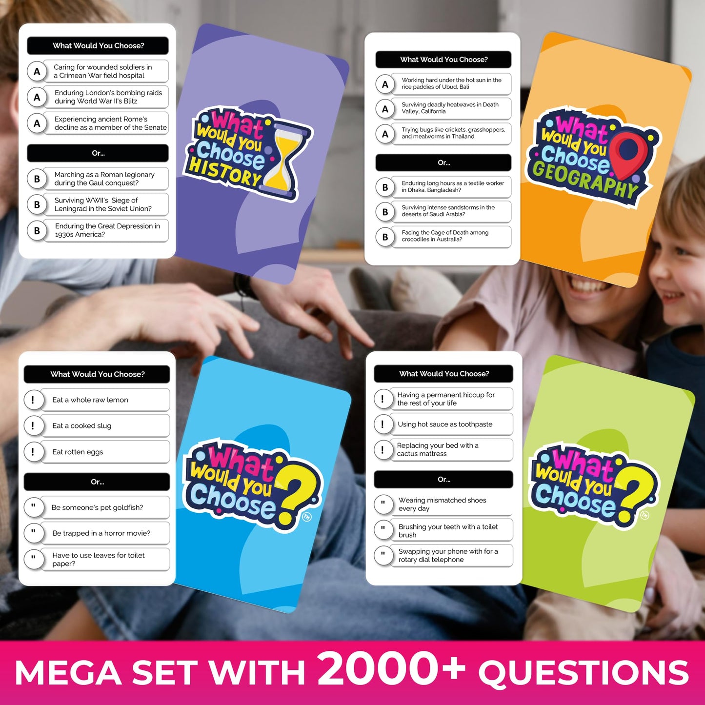 QUOKKA 4-Set What Would You Choose? Family Card Game for Kids 6-12