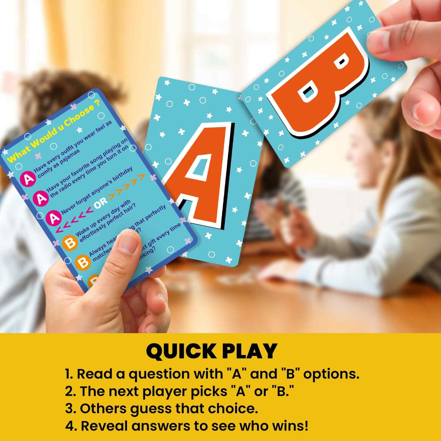 QUOKKA 4-Pack Card Game – 2000+ Hilarious Questions for Family, Parties & Travel