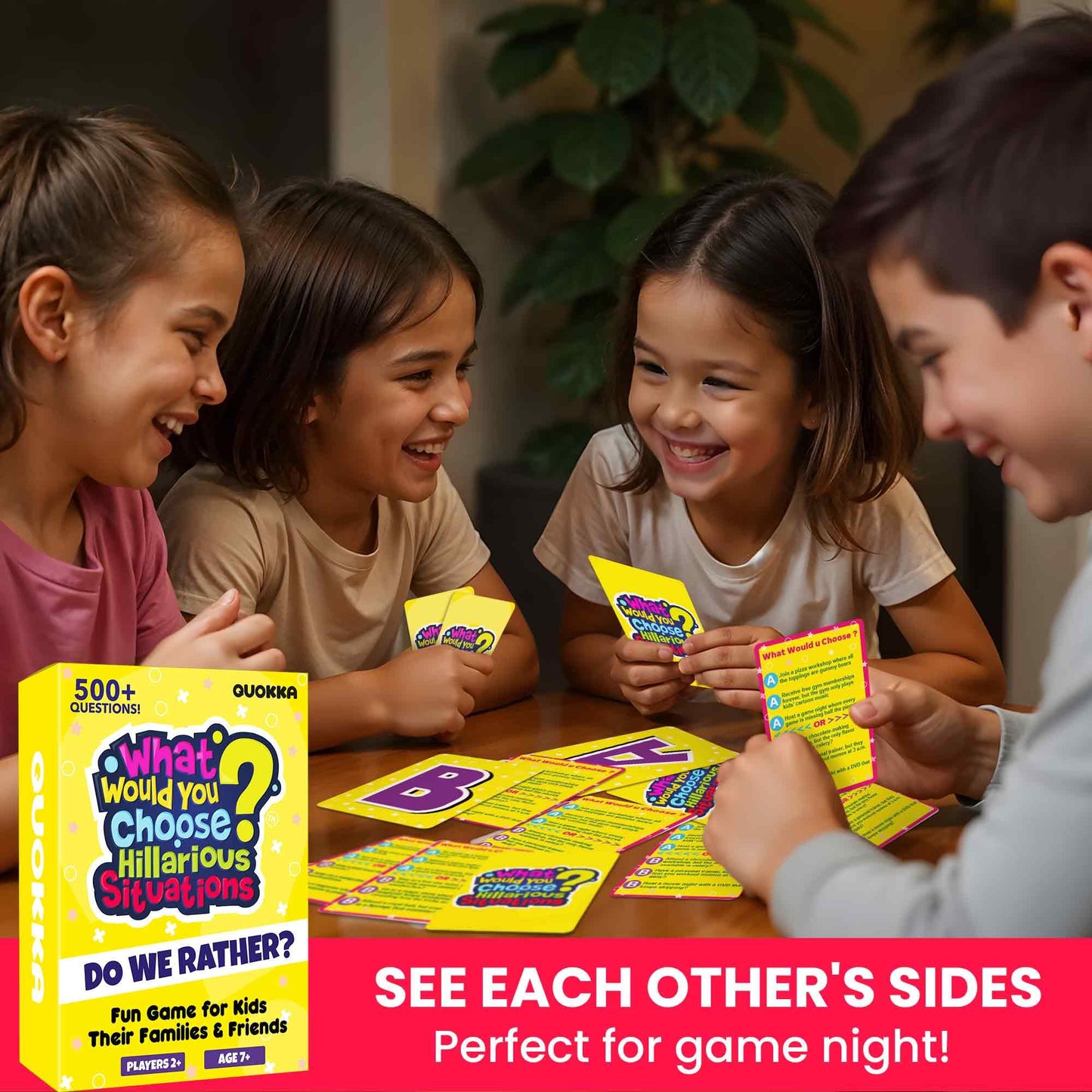 QUOKKA 4-Pack Card Game – 2000+ Hilarious Questions for Family, Parties & Travel