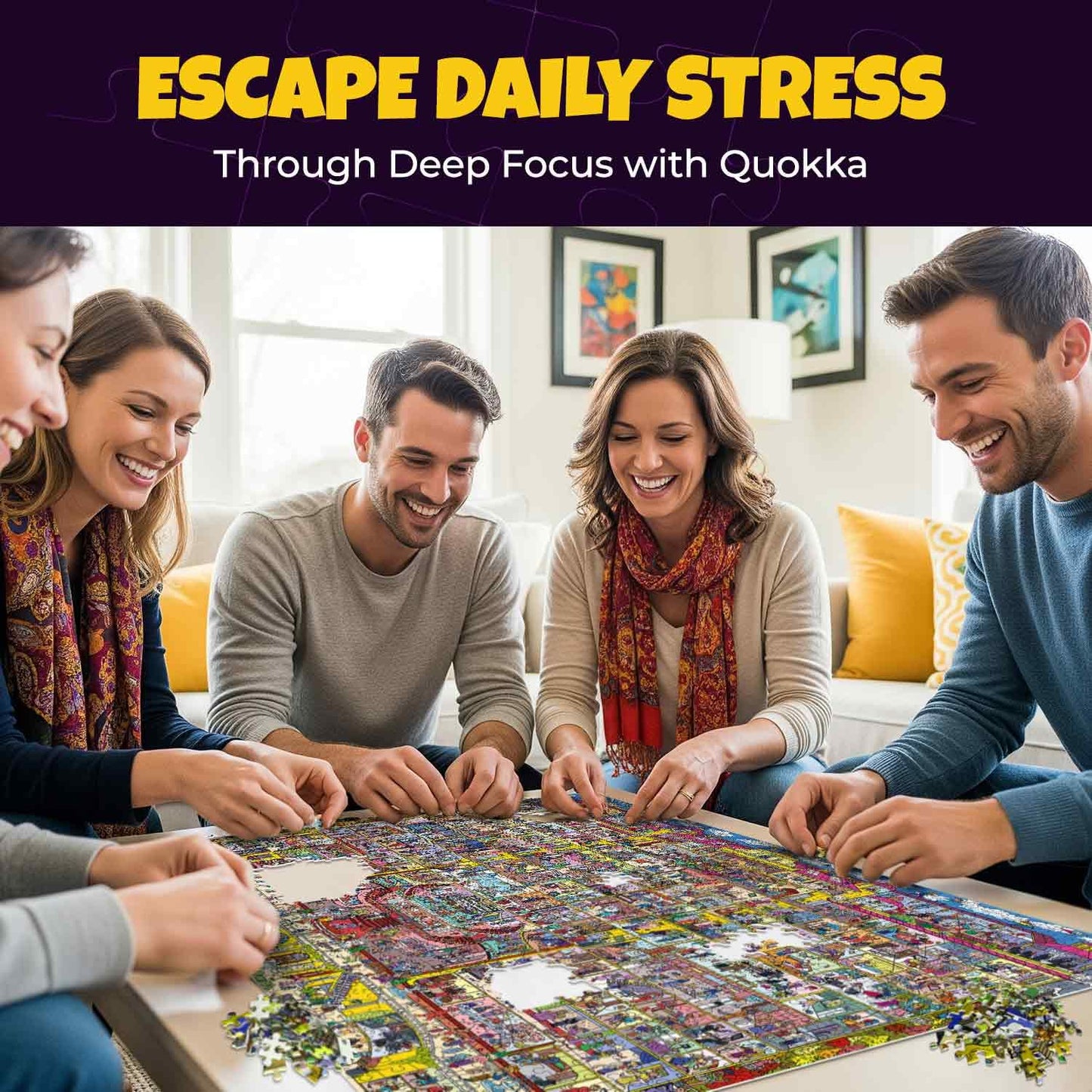 QUOKKA 1000-Piece Puzzle – Hotel Wildeluxe with Hidden Secrets & Audio Story | Focus & Relaxation | FSC Certified