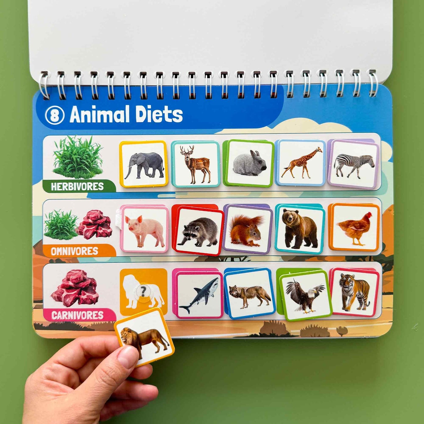 QUOKKA Montessori Busy Book for Ages 4-8 — 15 Wildlife Animal Themes & Pre-K Learning