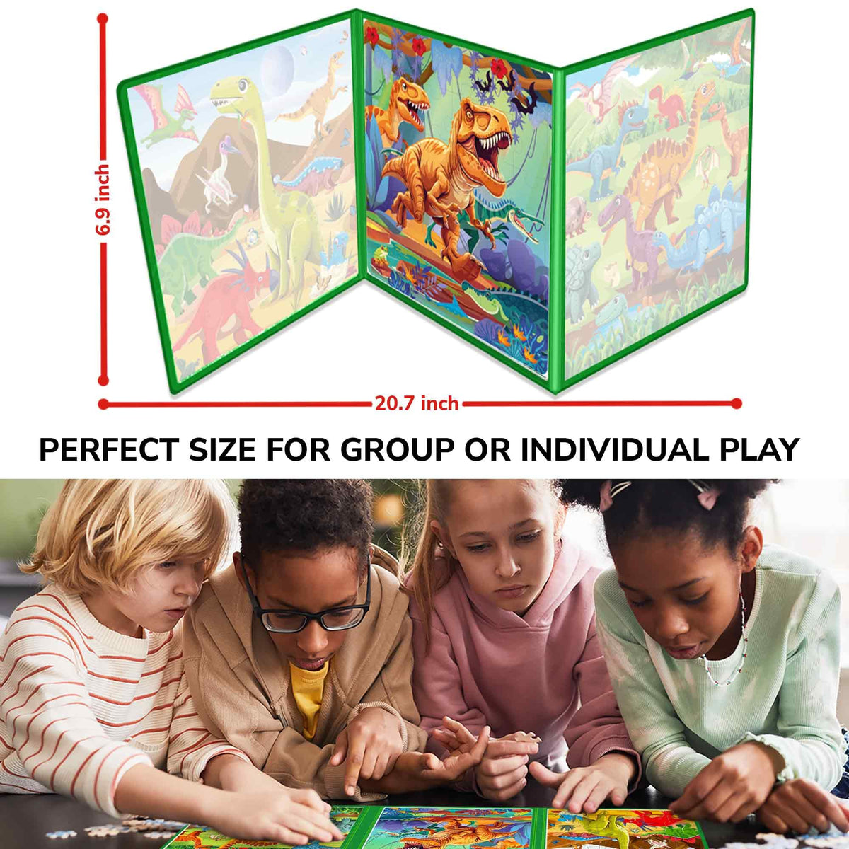QUOKKA Travel Magnetic Puzzles for Toddlers – Dino Game with 30+ Magnets