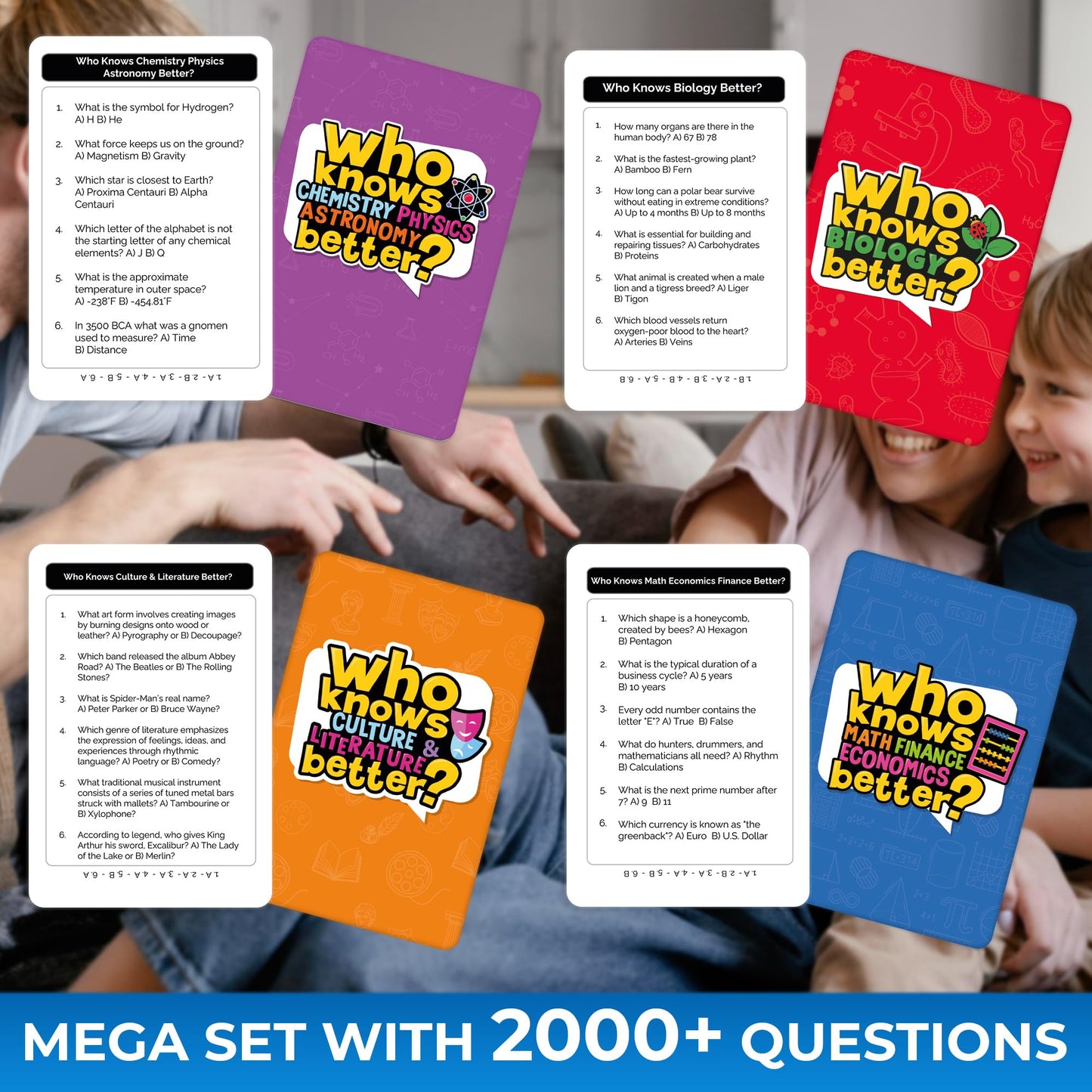 QUOKKA Who Knows It Better? Family Trivia Cards – 2000+ Questions