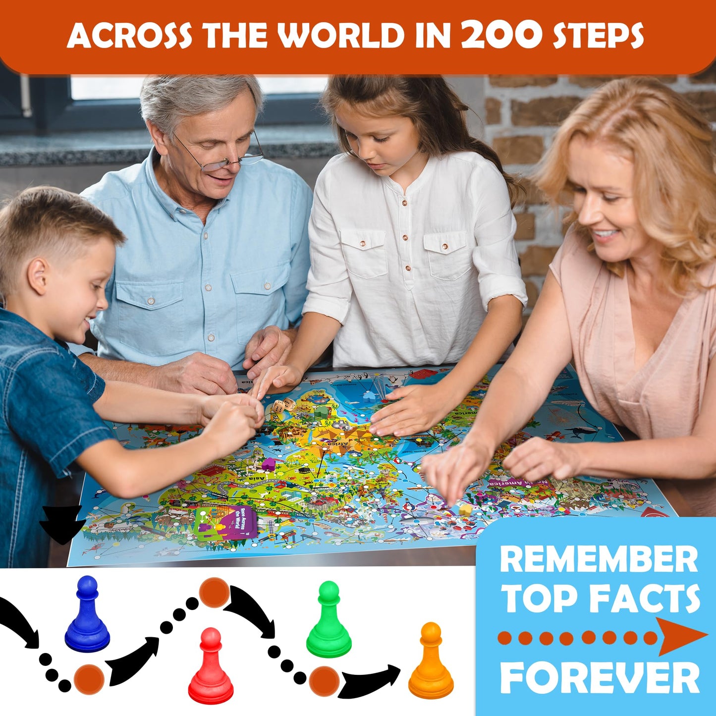 QUOKKA World Race Board Game - Geography & Culture for Ages 6-12 and Family Fun