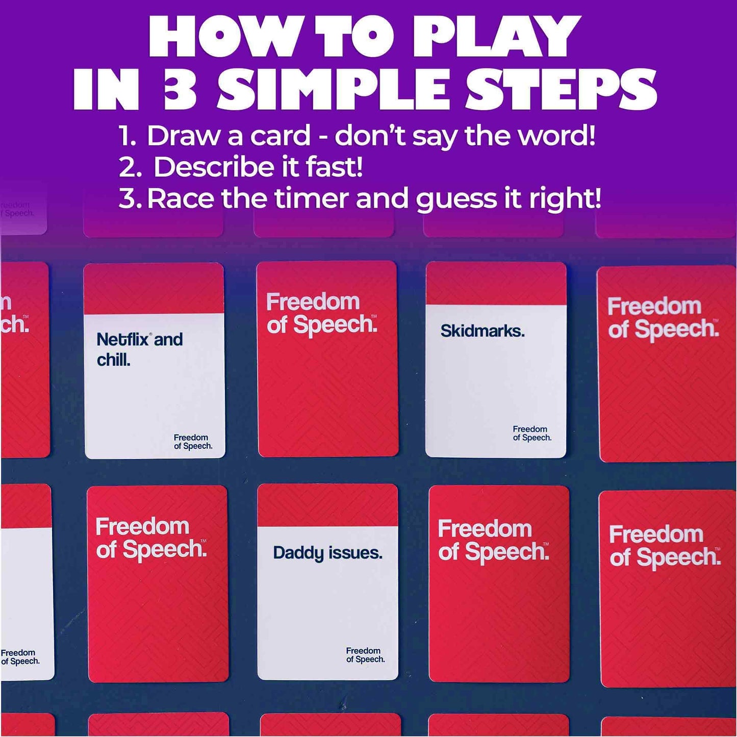 QUOKKA Freedom of Speech Card Game – Fast-Paced Word Guessing Party Challenge
