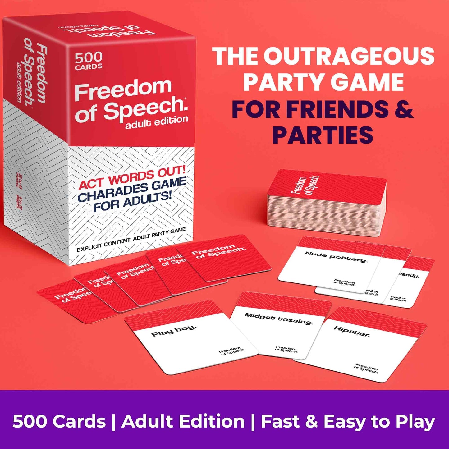 QUOKKA Freedom of Speech Card Game – Fast-Paced Word Guessing Party Challenge