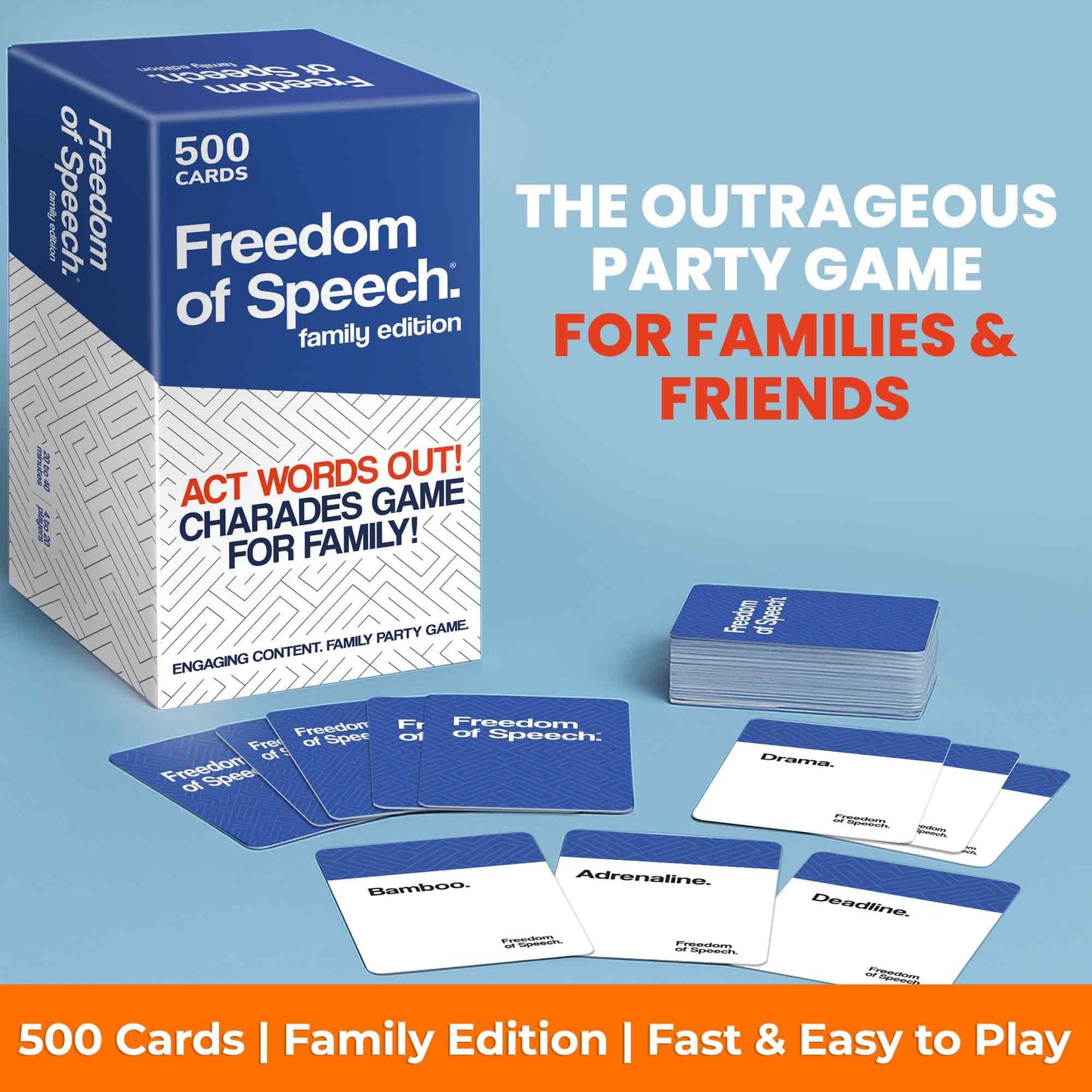 QUOKKA Freedom of Speech Card Game – Family Edition | Fast-Paced Word Guessing