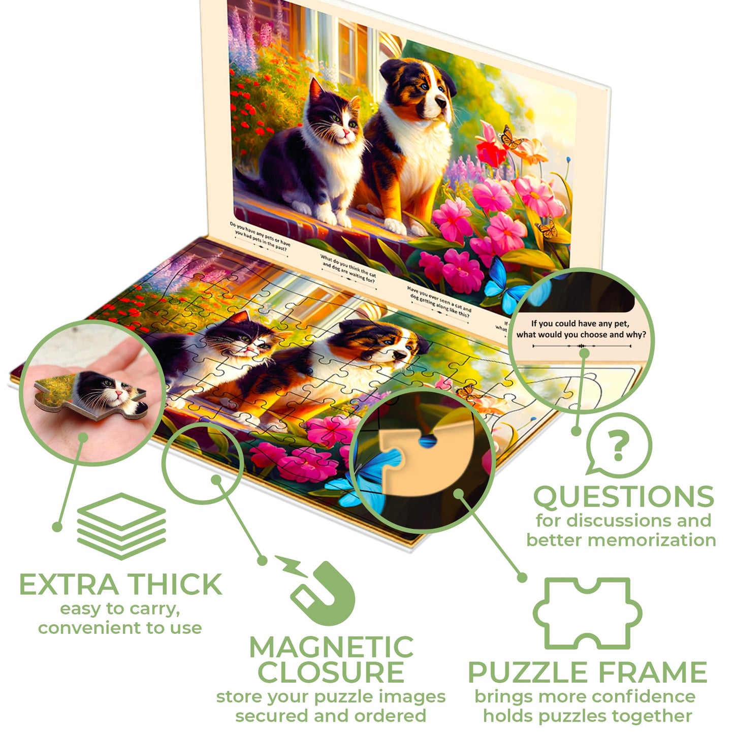 QUOKKA 63-Piece Dementia Puzzles for Adults – 3 Large-Piece Sets (Riverside, Platform, Animals)