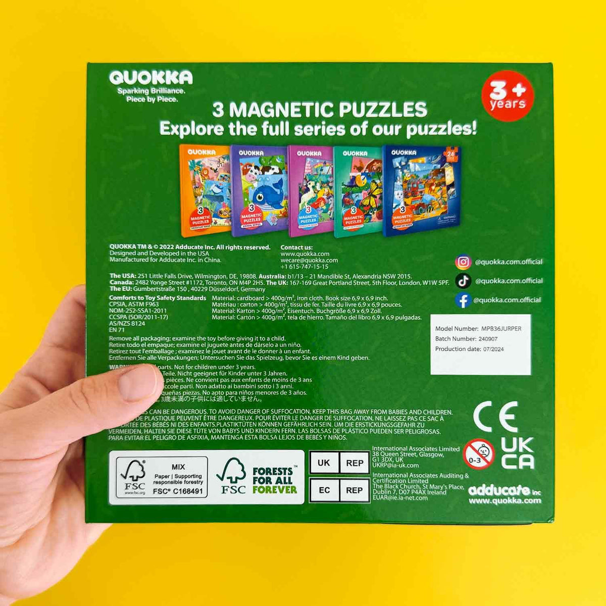 QUOKKA Travel Magnetic Puzzles for Toddlers – Dino Game with 30+ Magnets