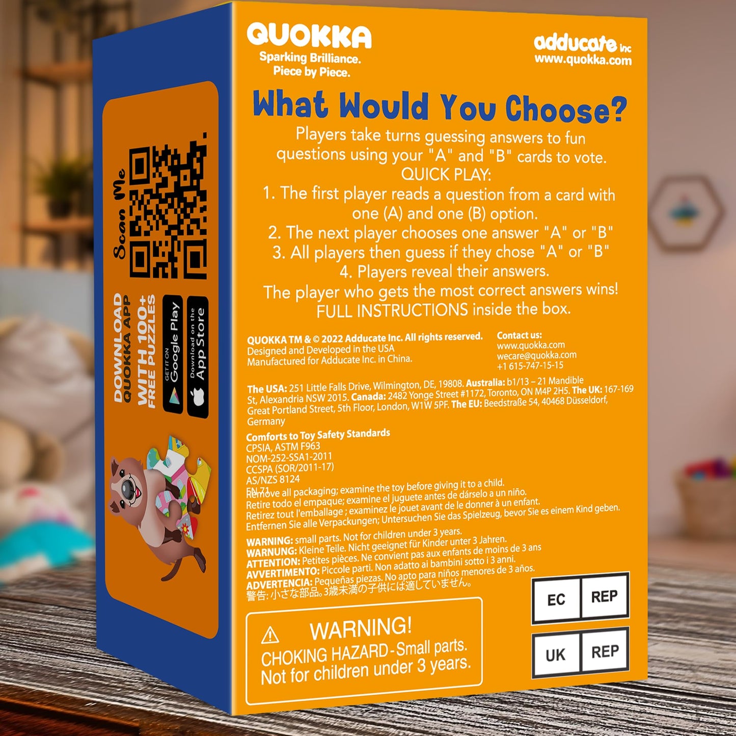 QUOKKA 4-Set What Would You Choose? Family Card Game for Kids 6-12
