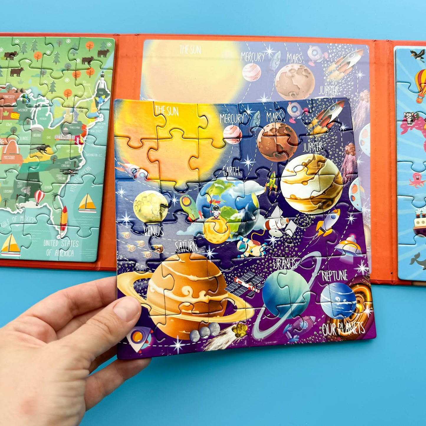QUOKKA Magnetic Puzzles for Kids 4-6 | 36-Piece & 60-Piece Travel Puzzles | USA, World & Space