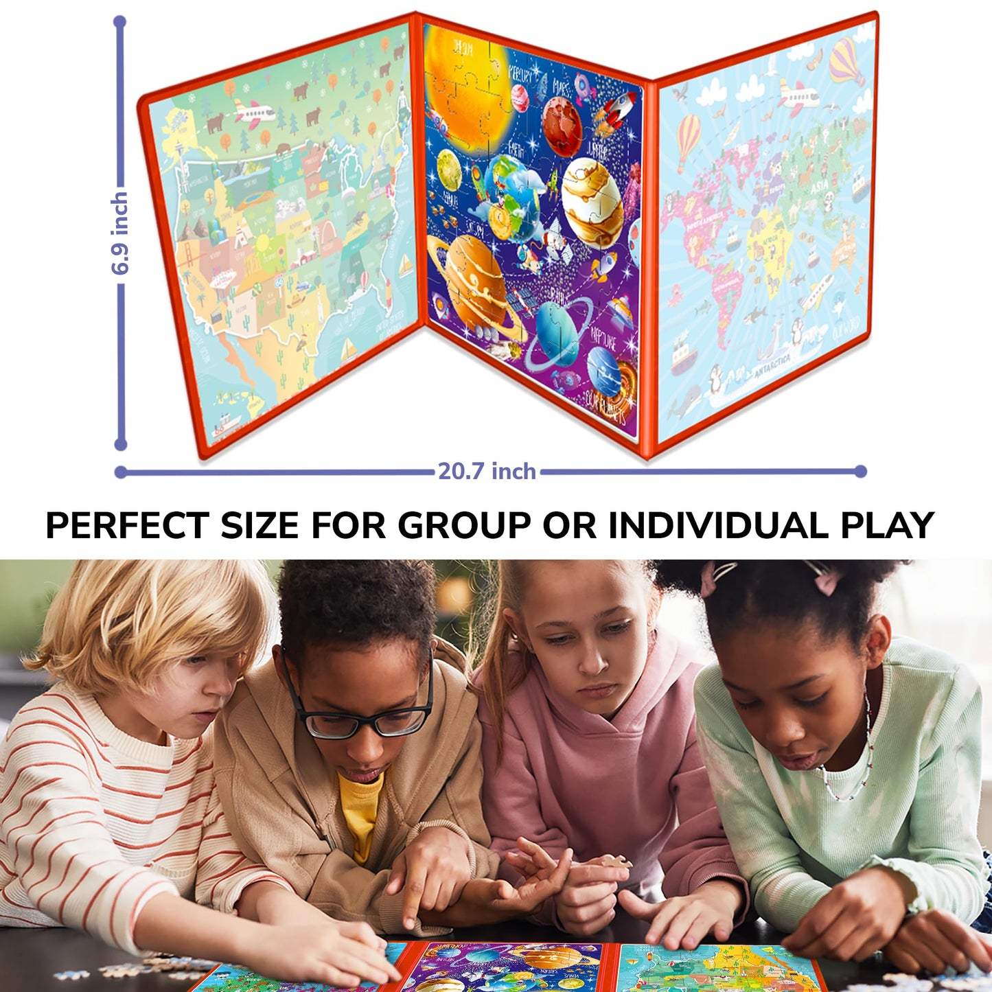 QUOKKA Magnetic Puzzles for Kids 4-6 | 36-Piece & 60-Piece Travel Puzzles | USA, World & Space