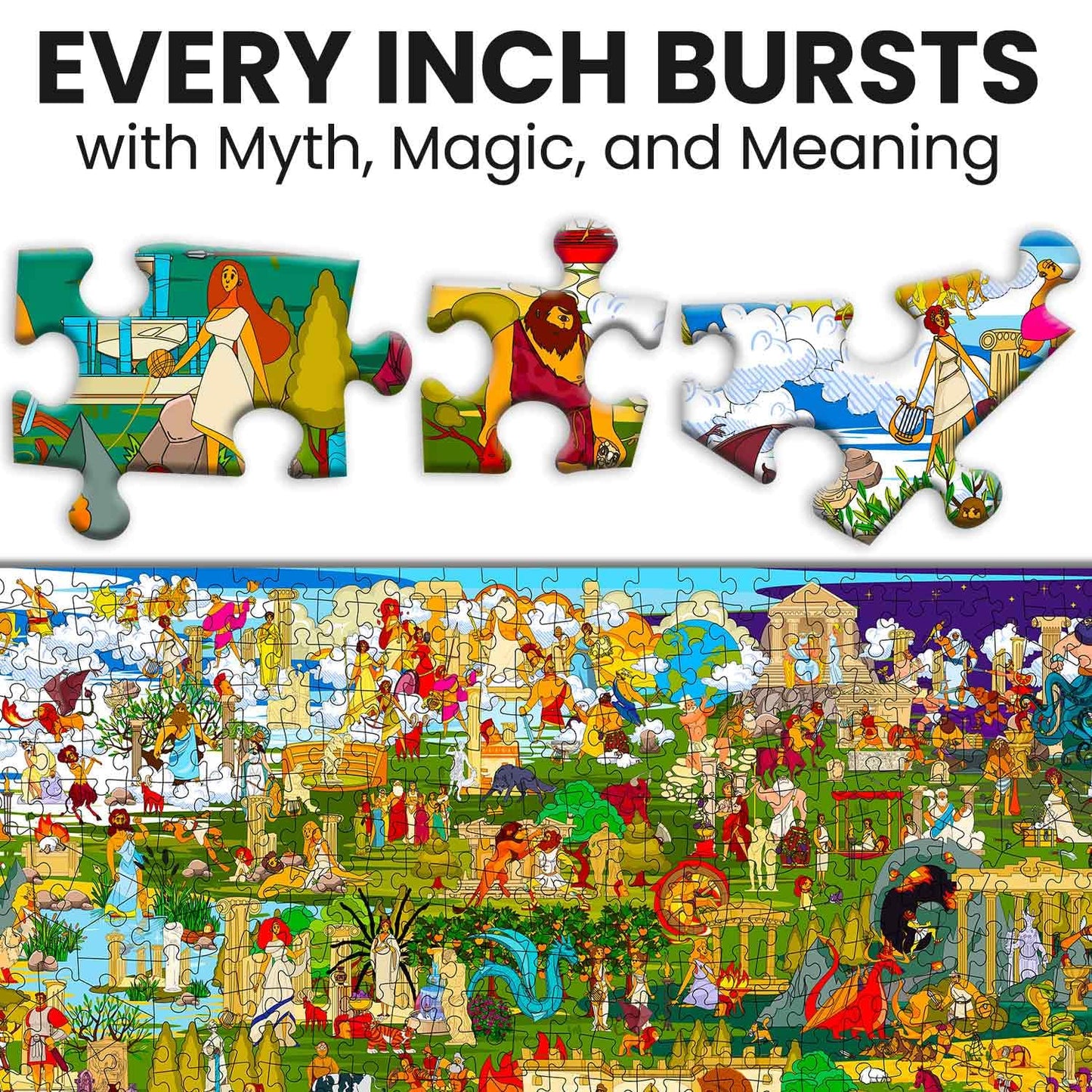 QUOKKA 1000-Piece Puzzle: Greek Gods with Secret Quests & Immersive Audio Story