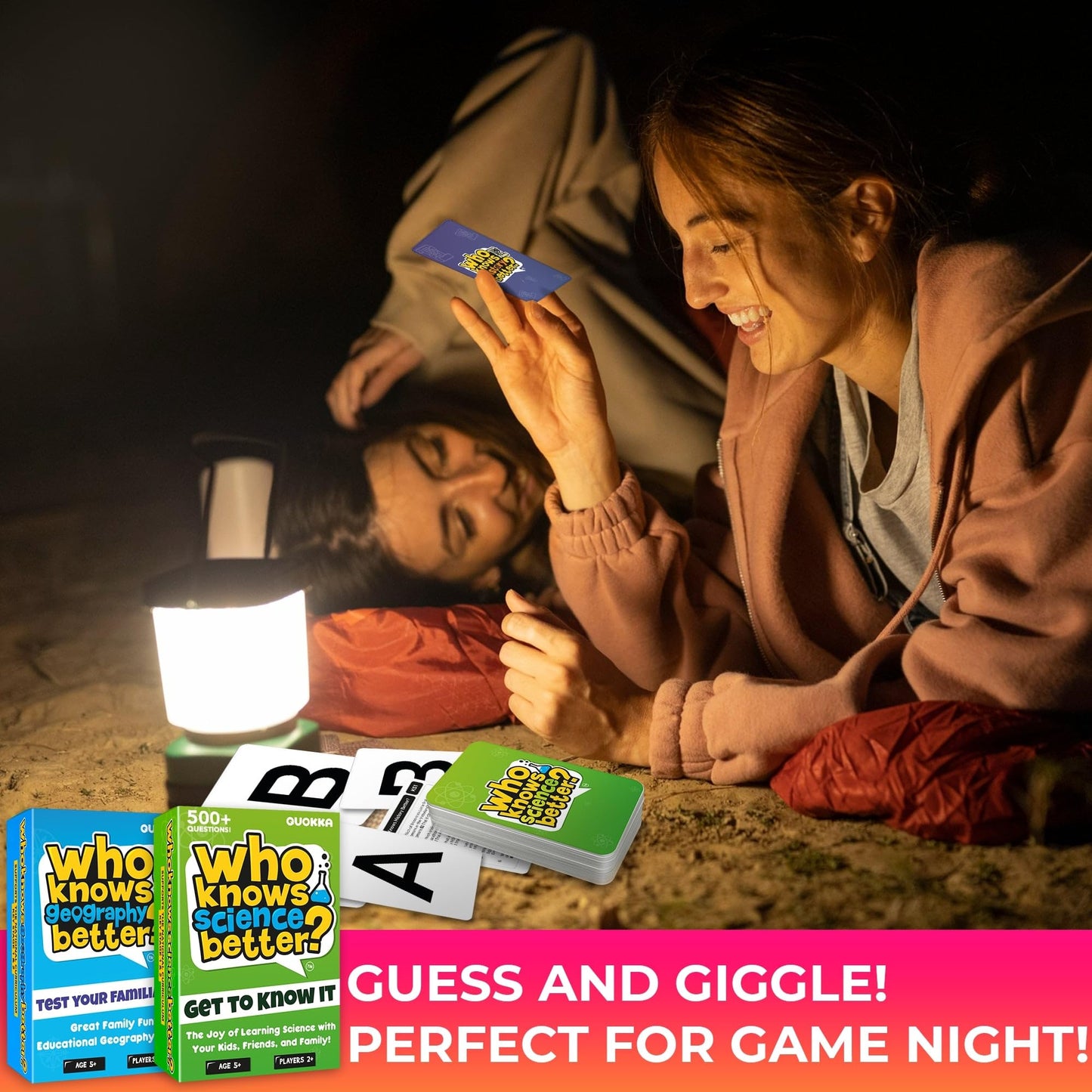 QUOKKA 4-in-1 Family Card Trivia Game | Who Knows Better? | Educational Fun for All Ages