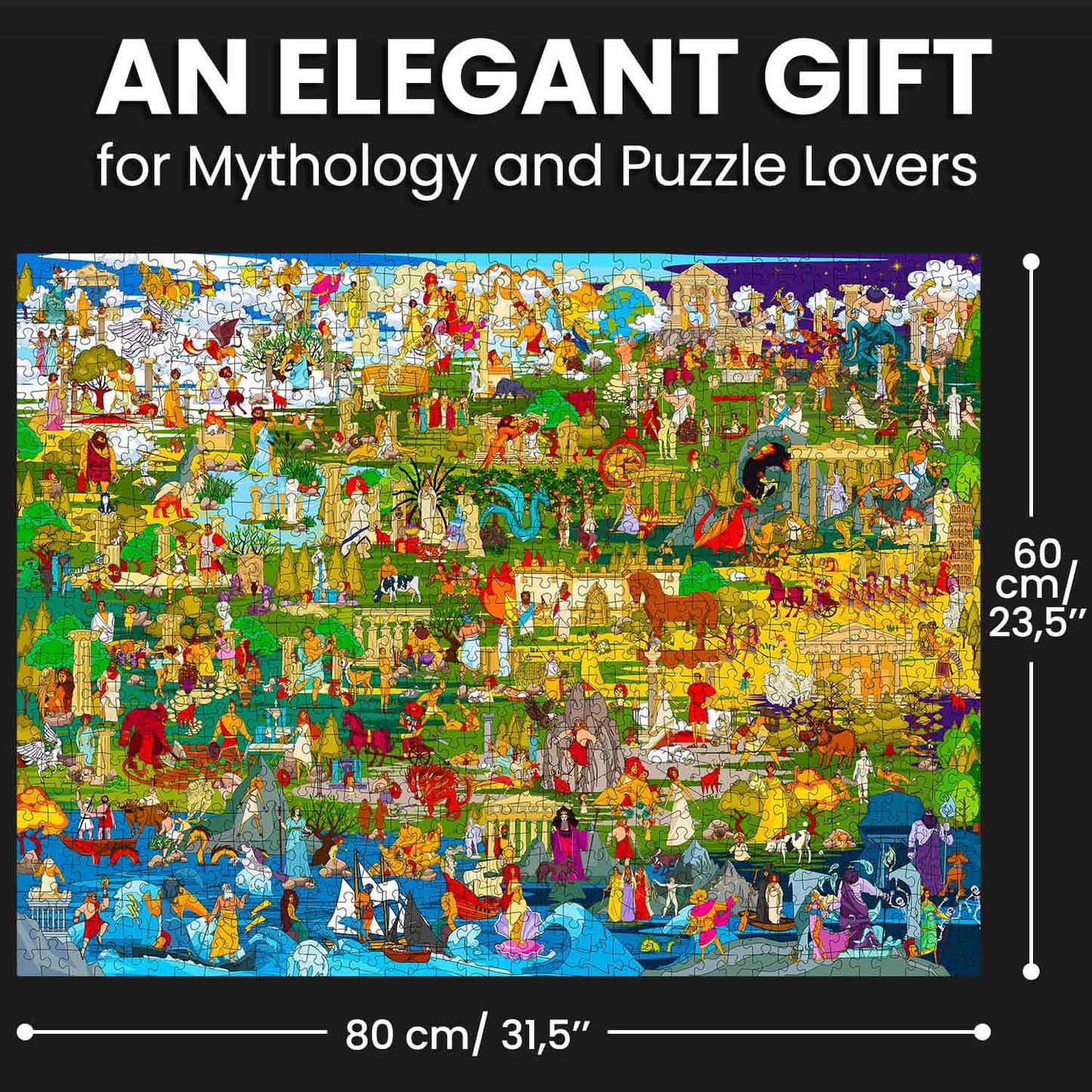 QUOKKA 1000-Piece Puzzle: Greek Gods with Secret Quests & Immersive Audio Story