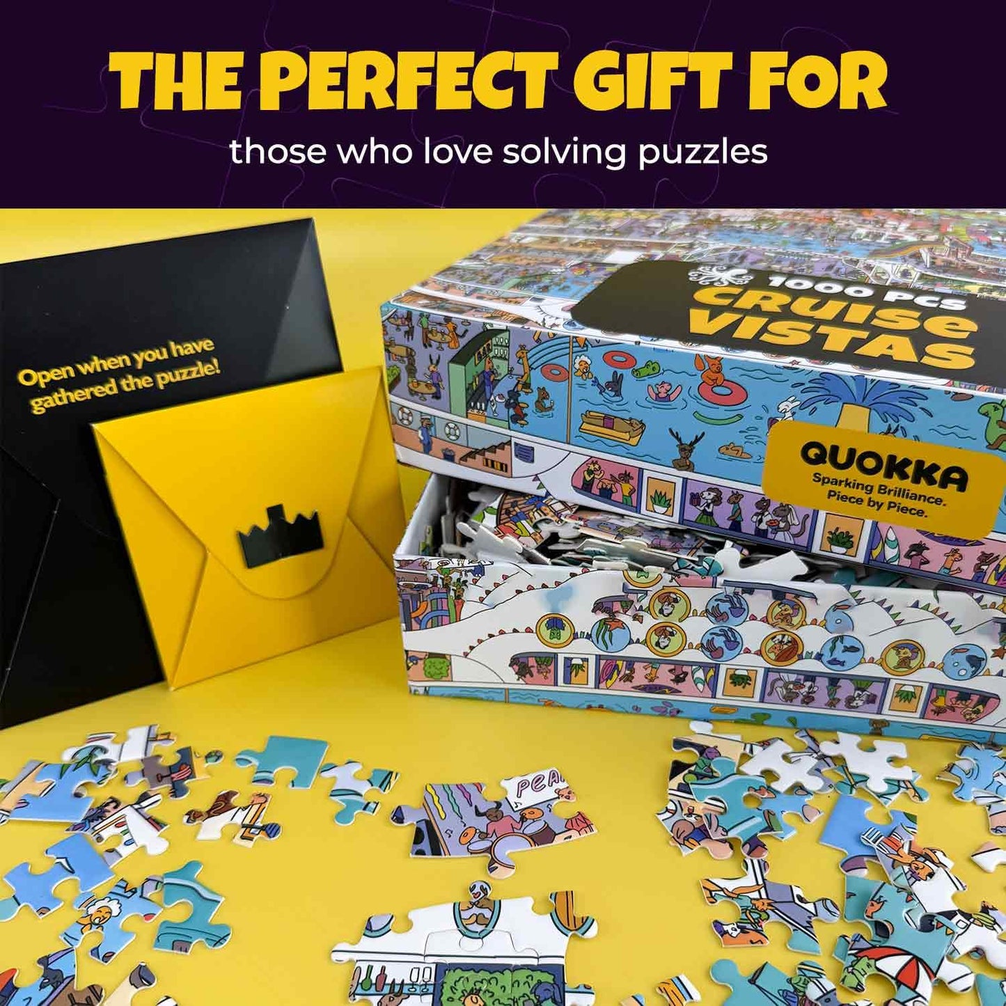QUOKKA 1000-Piece Cruise Vistas Jigsaw Puzzle – Premium Box & Extra Challenge Pack