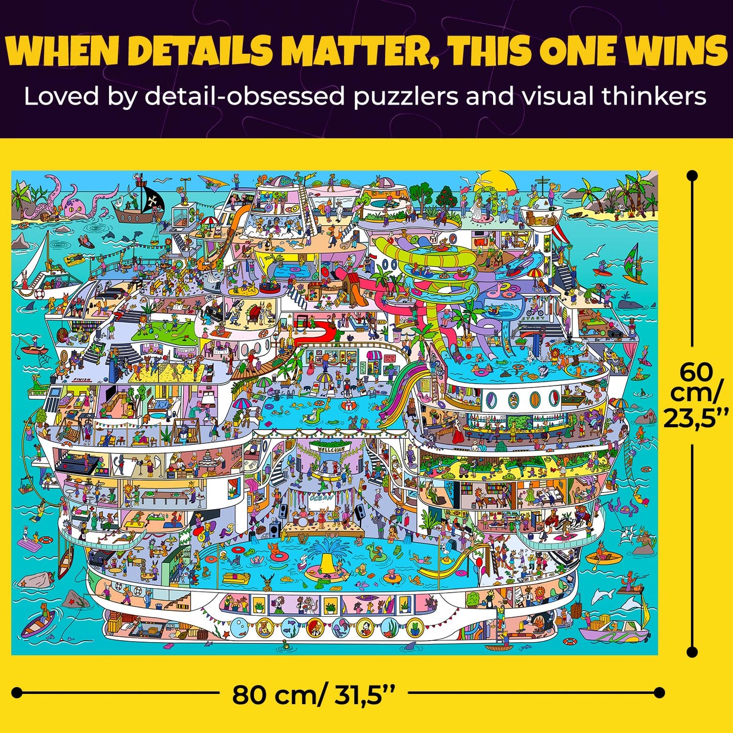 QUOKKA 1000-Piece Cruise Vistas Jigsaw Puzzle – Premium Box & Extra Challenge Pack