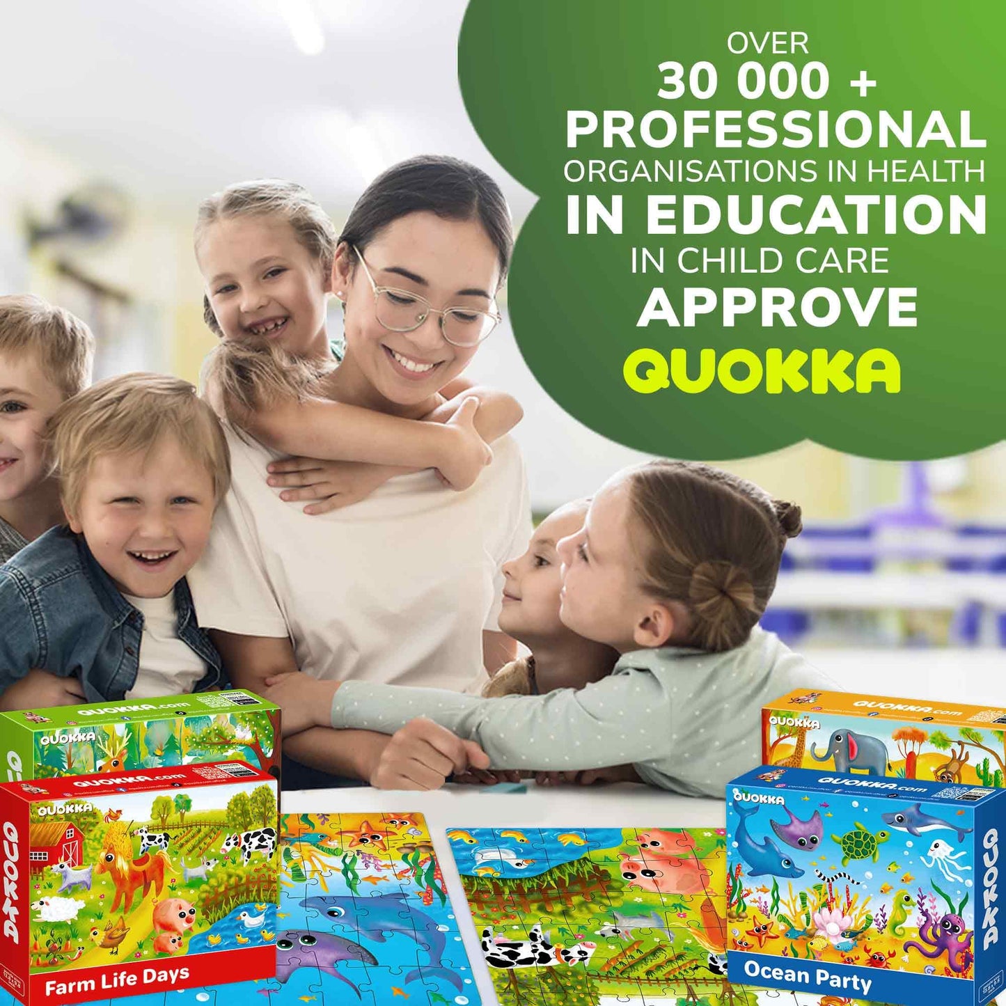 QUOKKA Puzzles for Kids 4-6 | 4x60-Piece Animal Jigsaw Puzzles