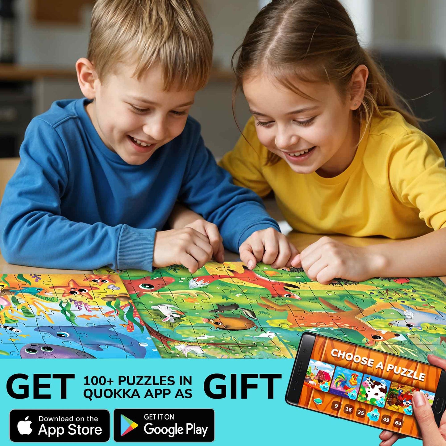 QUOKKA Puzzles for Kids 4-6 | 4x60-Piece Animal Jigsaw Puzzles