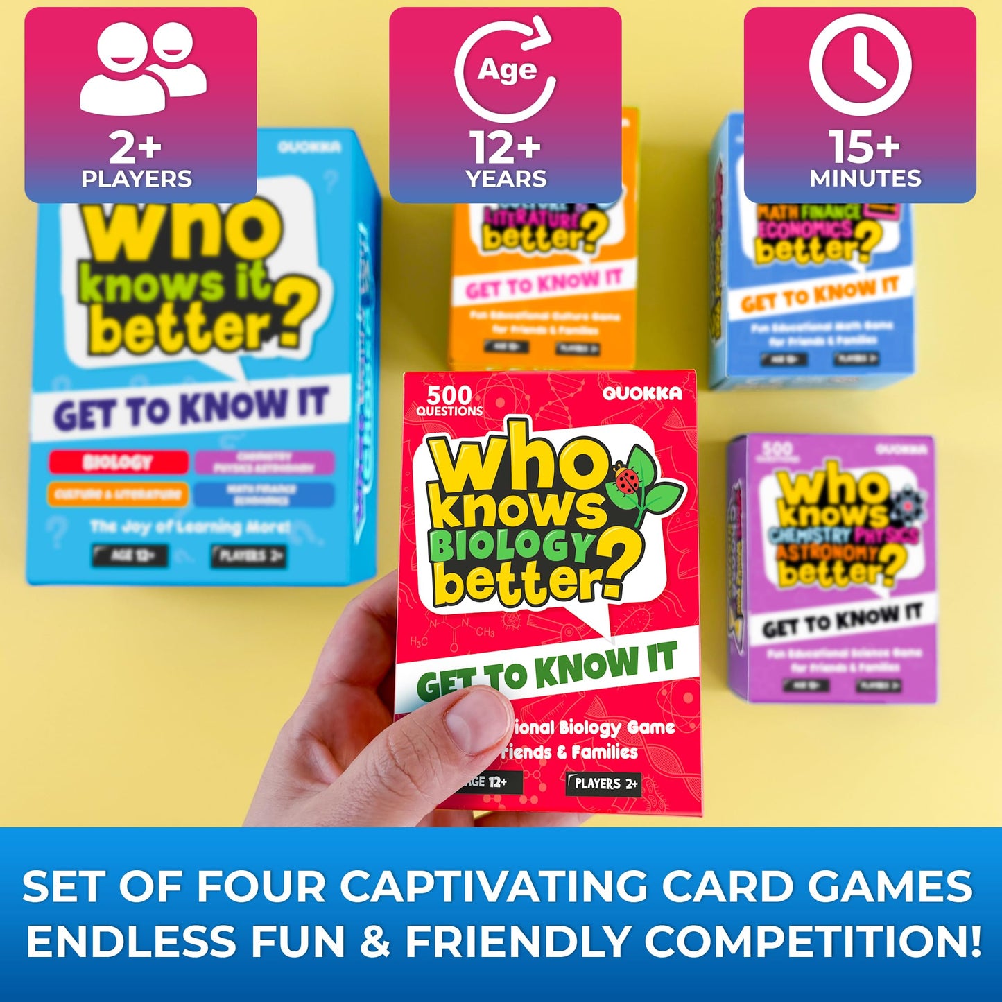 QUOKKA Who Knows It Better? Family Trivia Cards – 2000+ Questions
