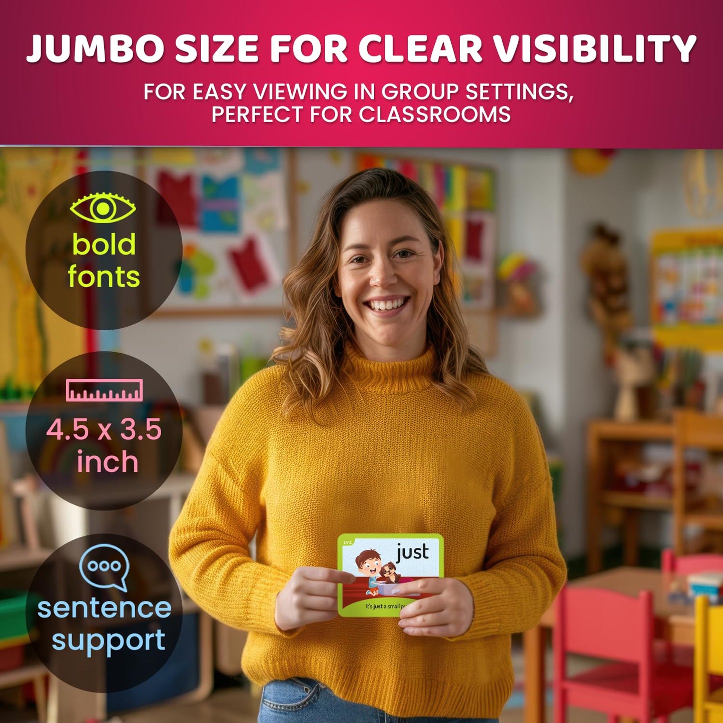 QUOKKA 520 Sight Words Flash Cards with Images & Sentences – Dolch & Fry Lists for Reading Fluency
