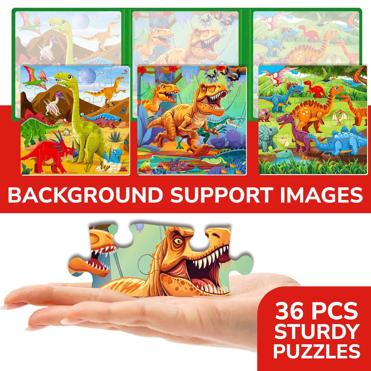 QUOKKA Travel Magnetic Puzzles for Toddlers – Dino Game with 30+ Magnets