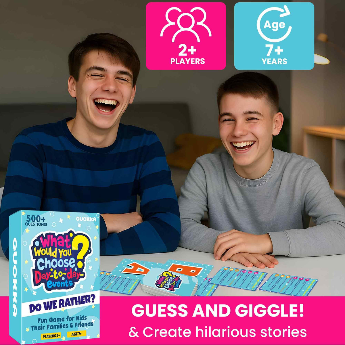QUOKKA Fun Card Game for Teens, Kids & Adults | 500+ Hilarious Icebreaker Questions