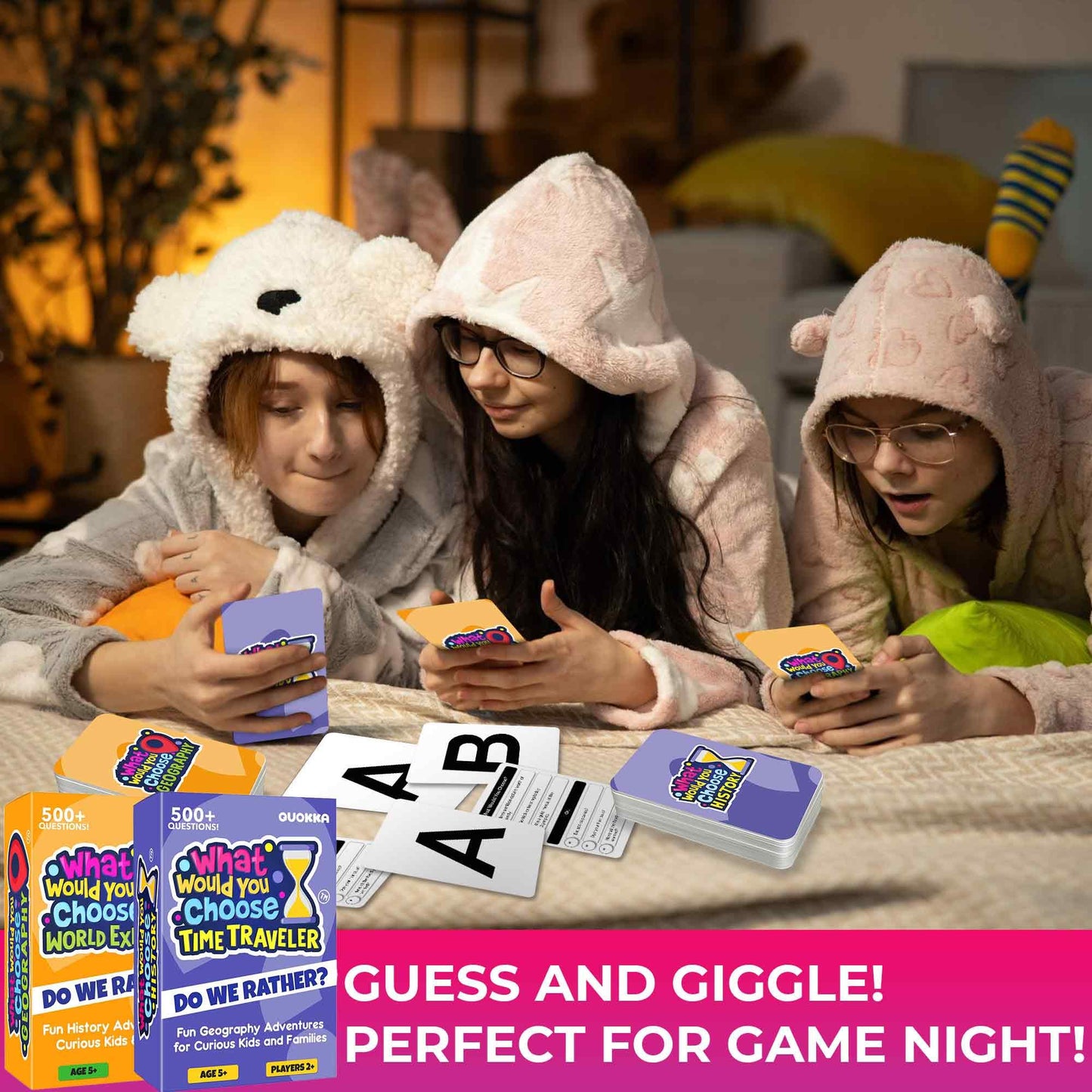 QUOKKA 4-Set What Would You Choose? Family Card Game for Kids 6-12