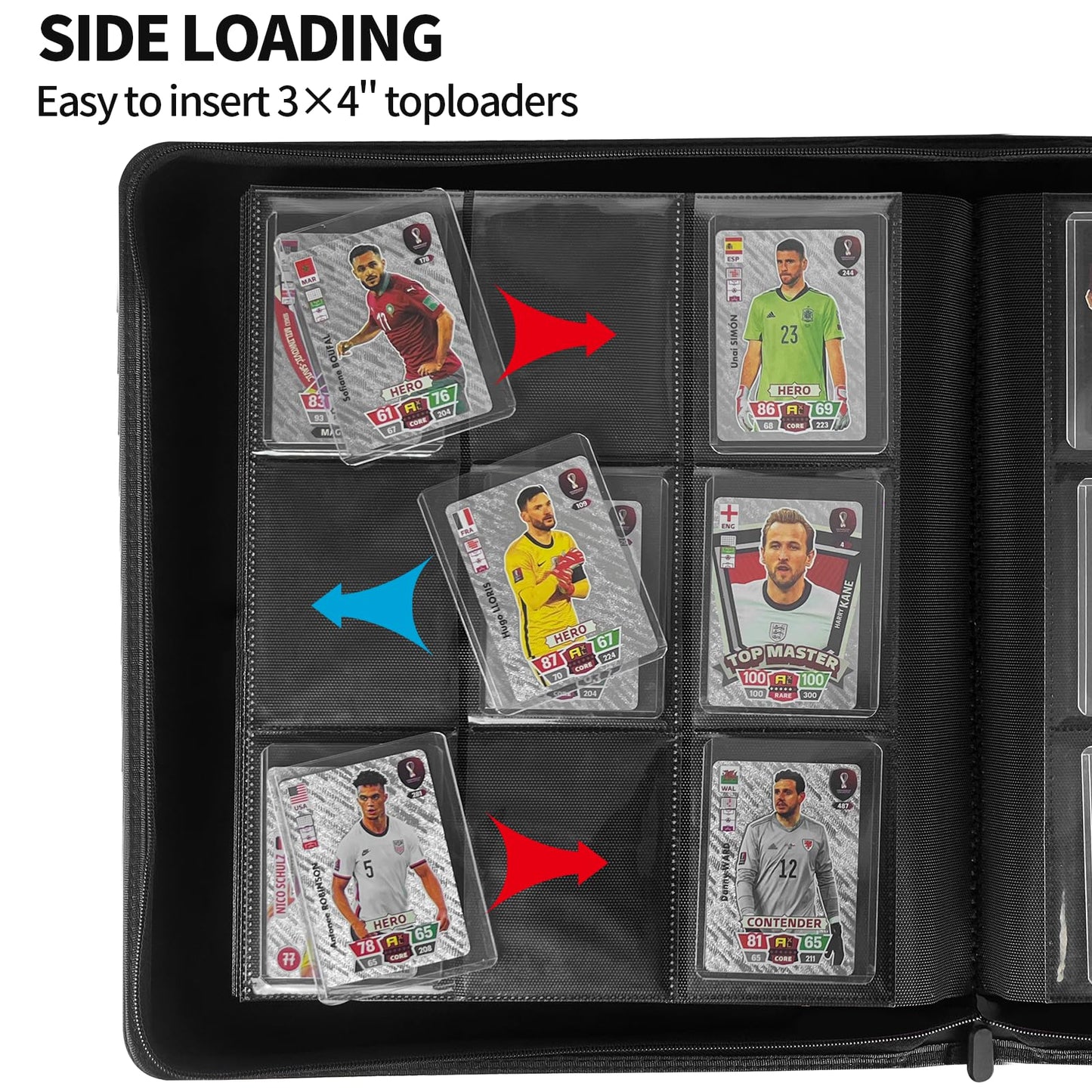 Qurhafoo Toploader Binder | Holds 324 Toploaders, 9-Pocket Pages, 3x4'' Card Storage