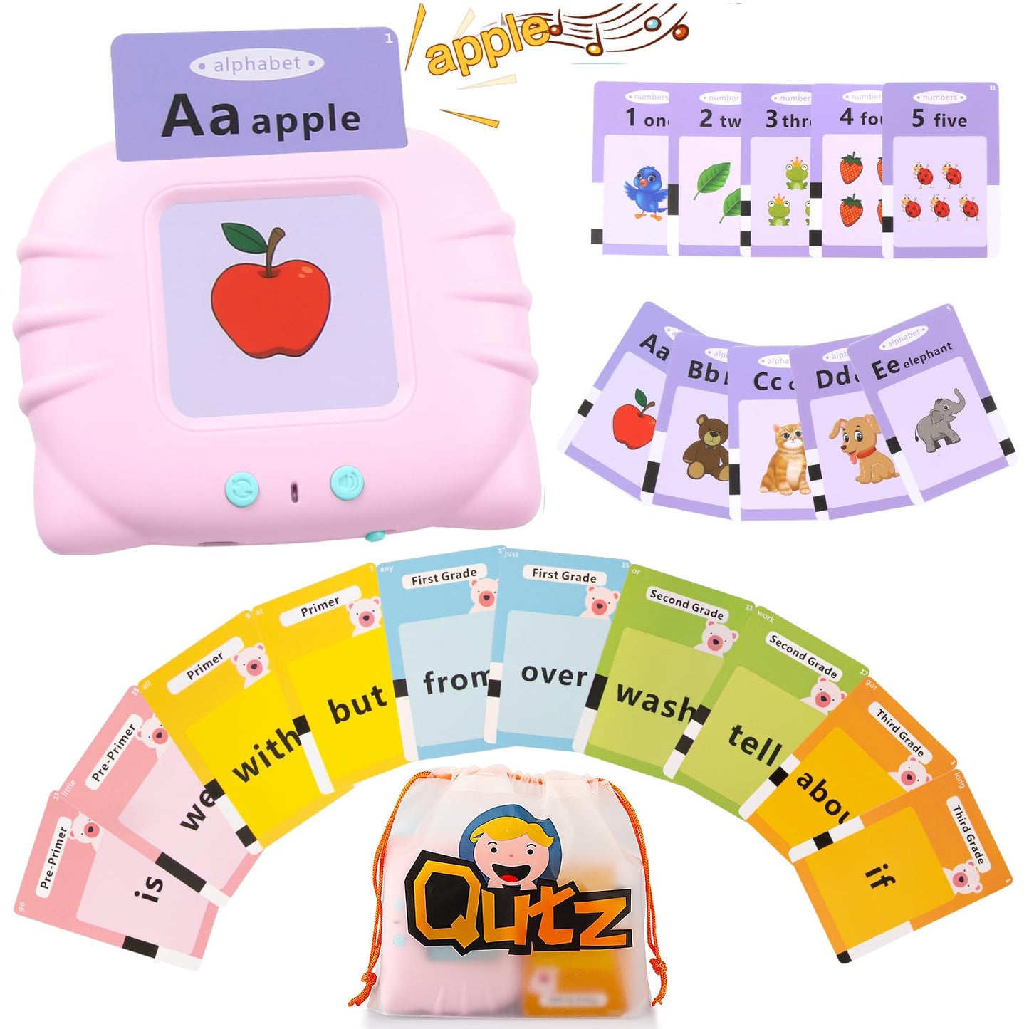 QuTZ ABC Flash Cards for Toddlers 2-4 | Autism-Friendly Speech & Language Cards