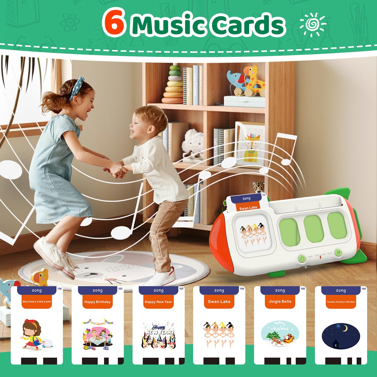 QuTZ Talking Flash Cards – CVC Word Spelling Games for Preschoolers | 107 Words, 15 Themes
