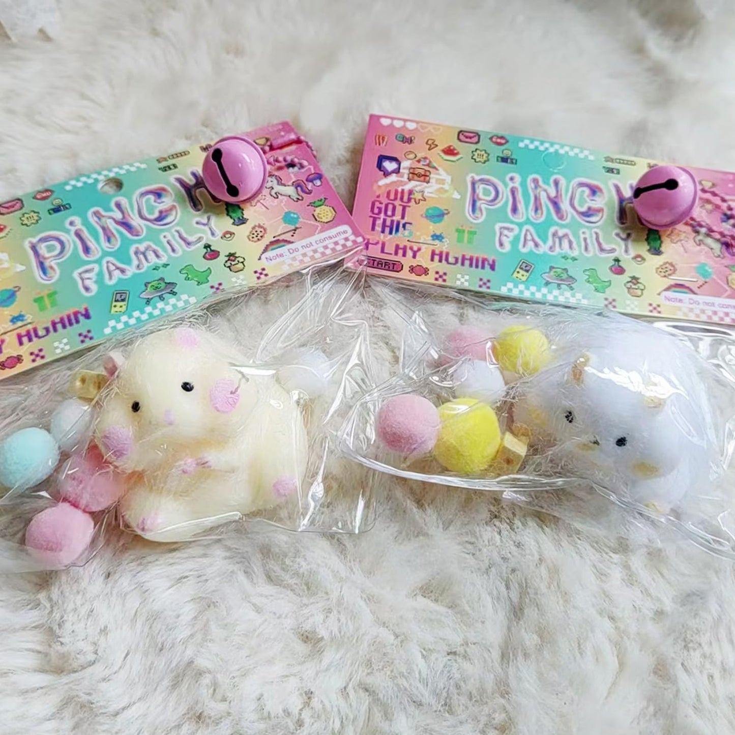 QUYIHOINM 2 Pack Taba Hamster Quiet Fidget Toys for Kids | Kawaii Stress Relief PVC Sensory Toys
