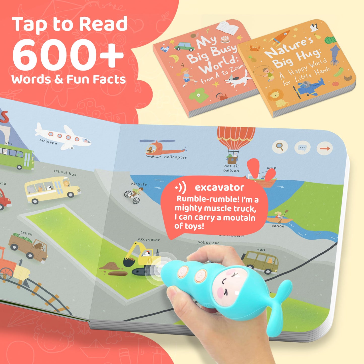 QuTZ Talking Pen Book Set – Tap-to-Read Phonics & Knowledge for Kids 3+
