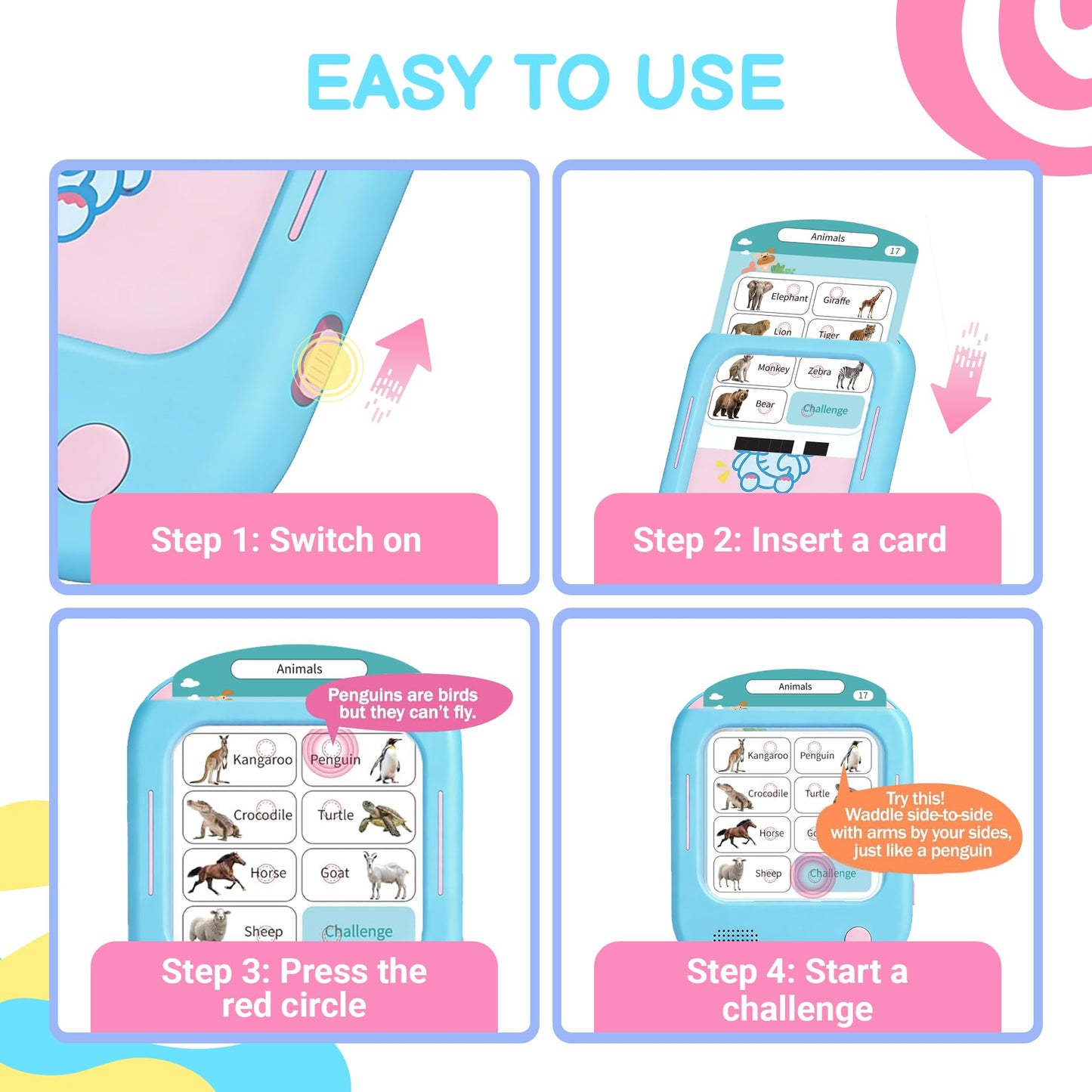 QuTZ Talking Flash Cards – Learn to Read with 166 Cards, 29+ Themes, 800+ Words, 700+ Games